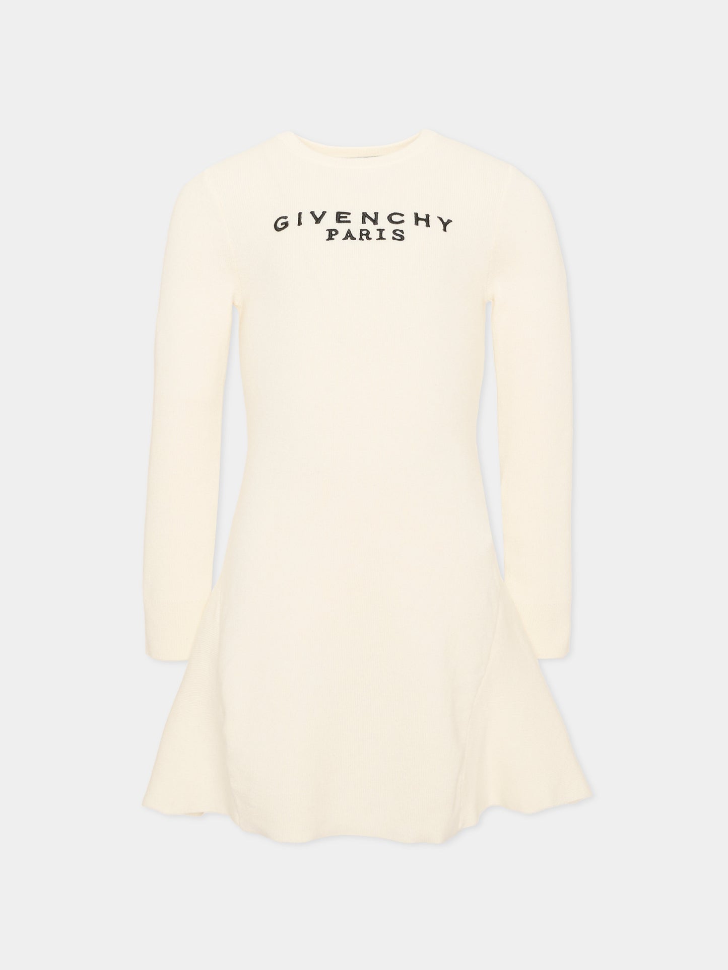 Vestito avorio per bambina con logo,Givenchy Kids,H31332 117