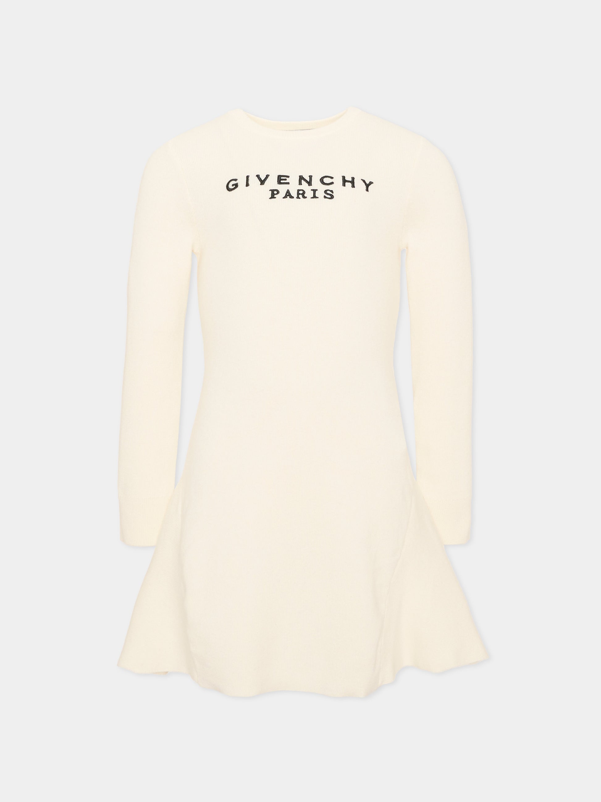 Vestito avorio per bambina con logo,Givenchy Kids,H31332 117