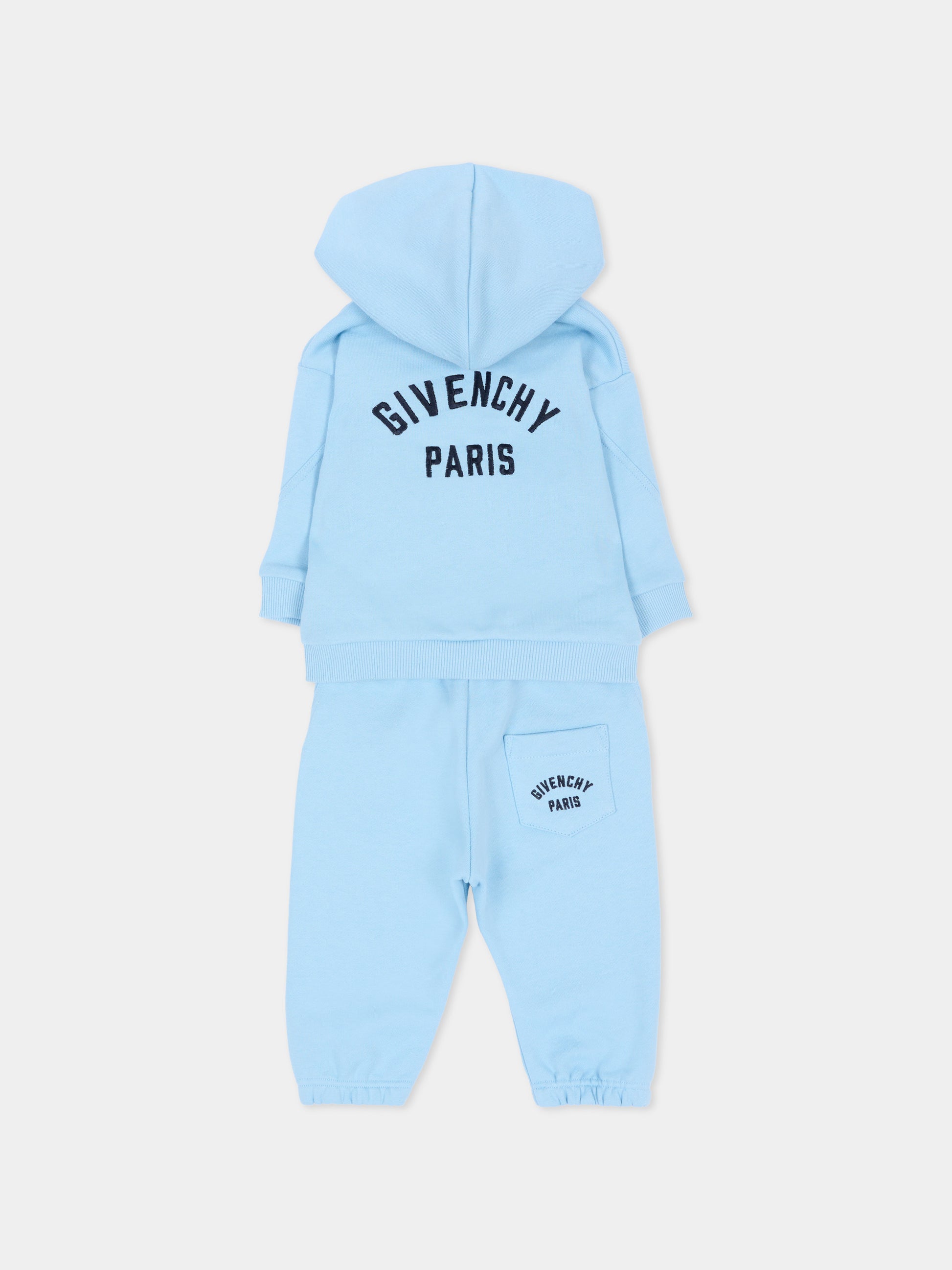Completo sportivo lungo celeste per neonato,Givenchy Kids,H31366 789