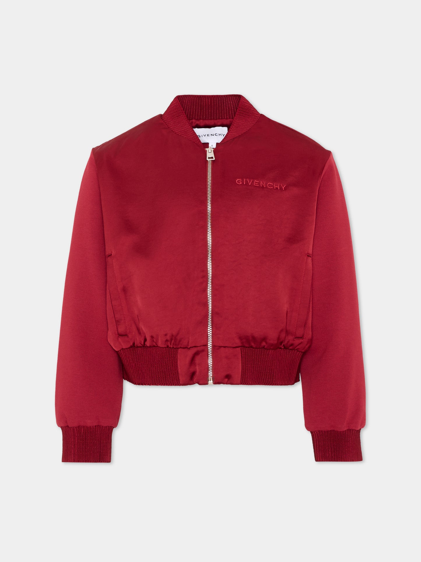 Bomber bordeaux per bambina con logo,Givenchy Kids,H31432 96D