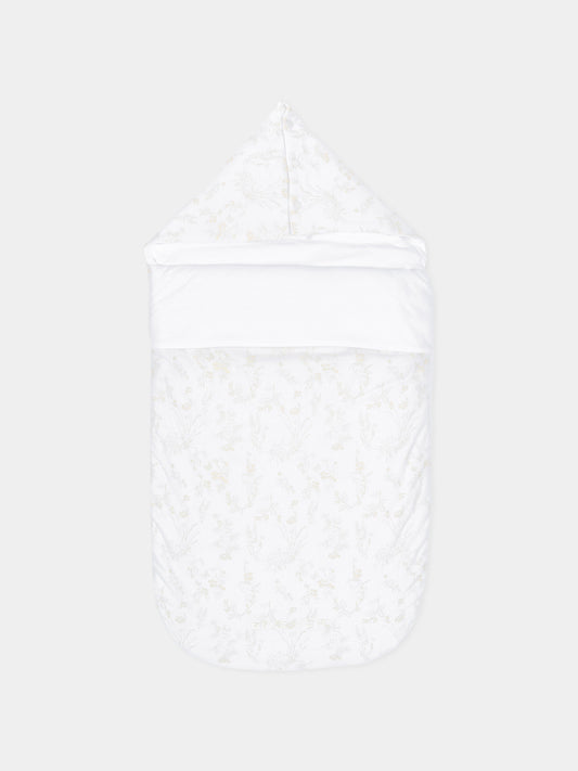 Sacco nanna bianco per neonati con fiori,Givenchy Kids,H31529 N02