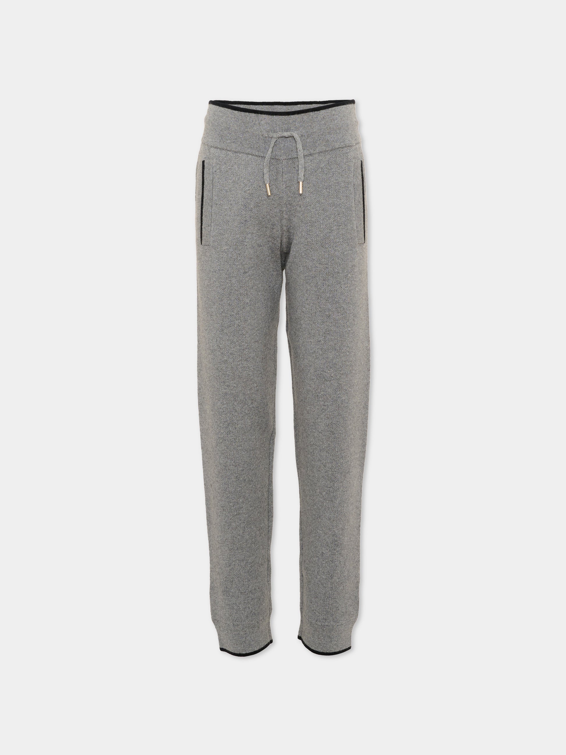 Pantalone grigio con logo per bambina,Chloé Kids,C21266 A46