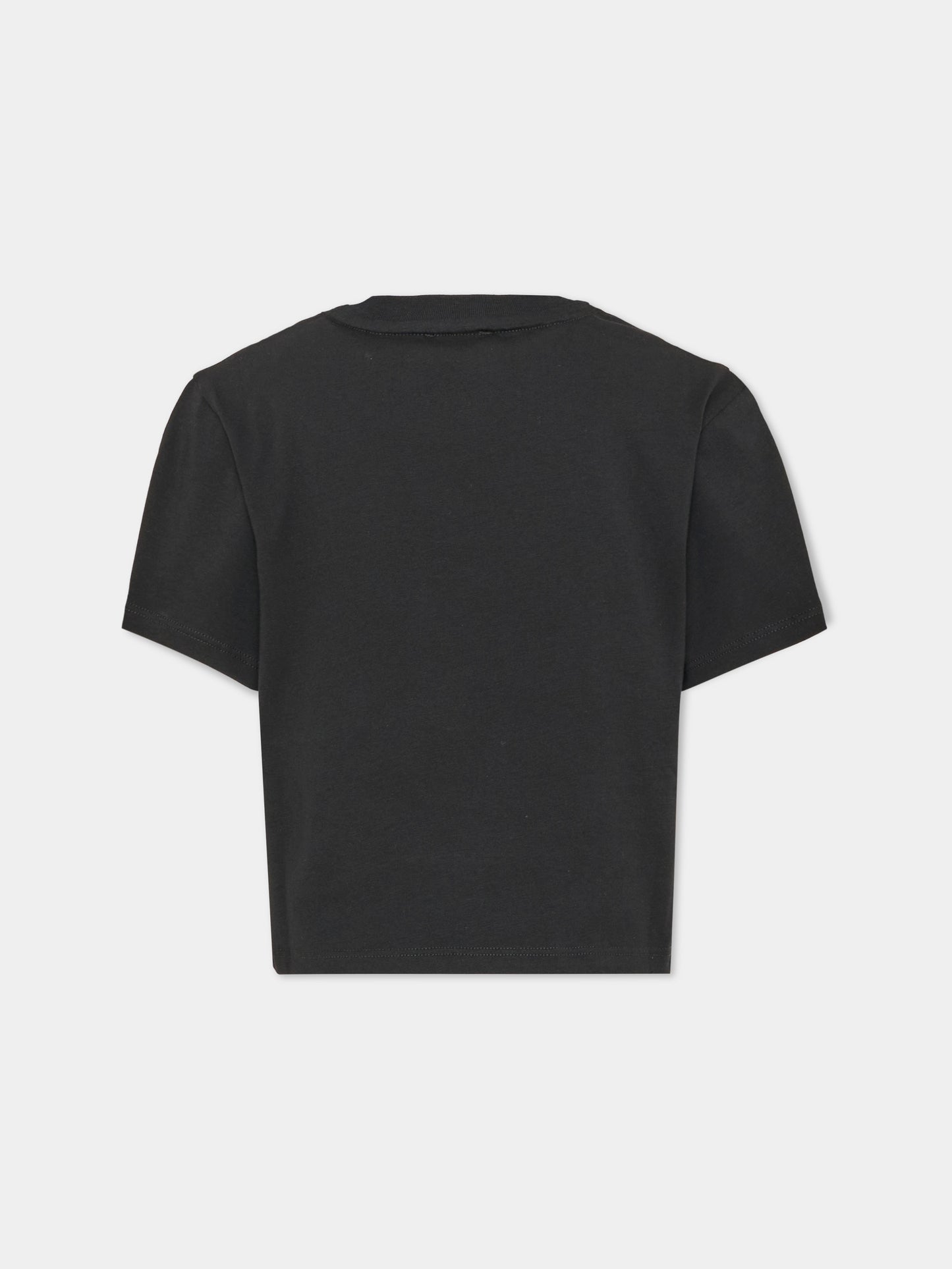 T-shirt nera per bambina con stampa,Chloé Kids,C21300 09B
