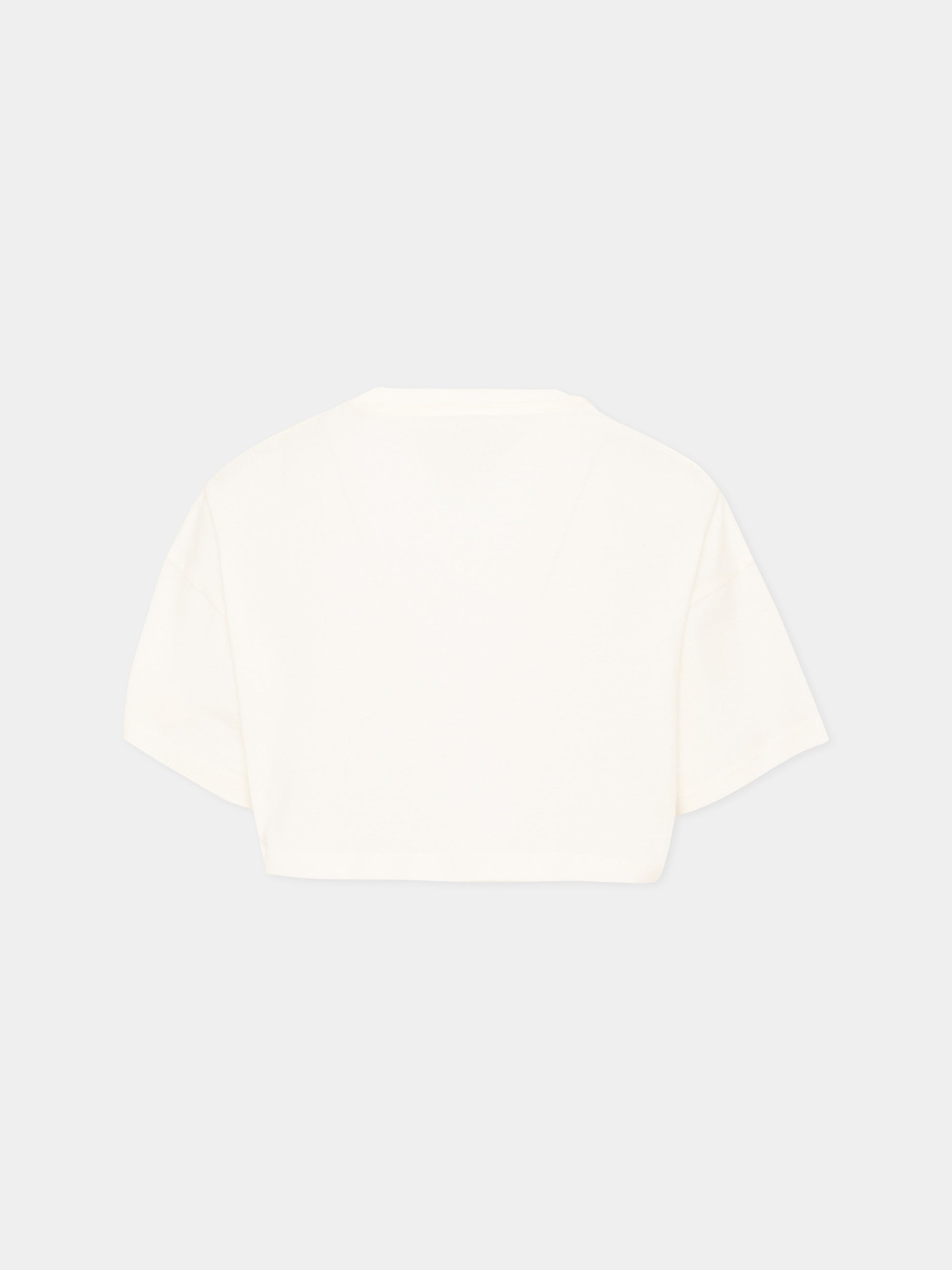 T-Shirt avorio per bambina con logo,Chloé Kids,C21305 117