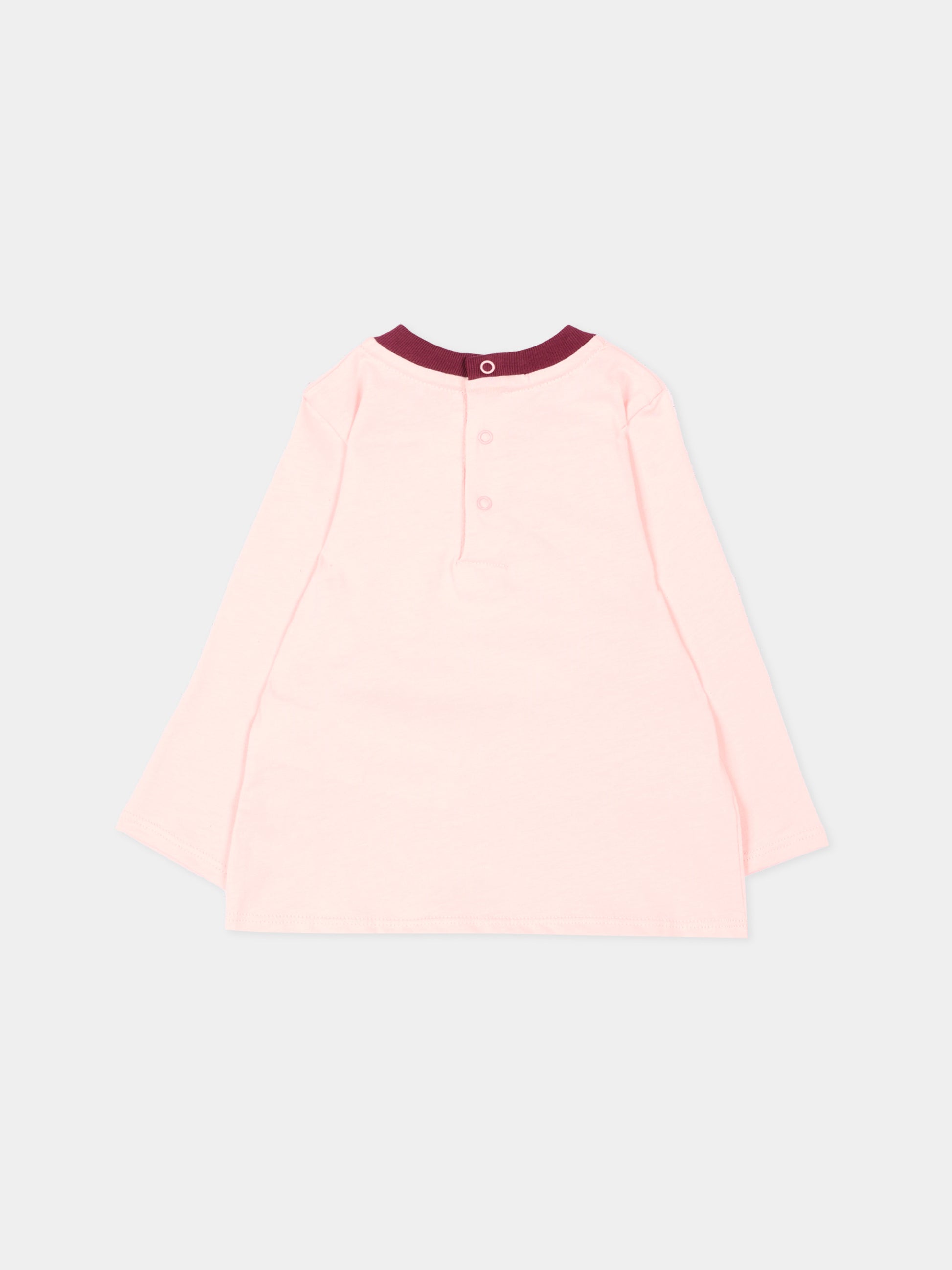 T-Shirt rosa per neonata con logo,Chloé Kids,C21362 461