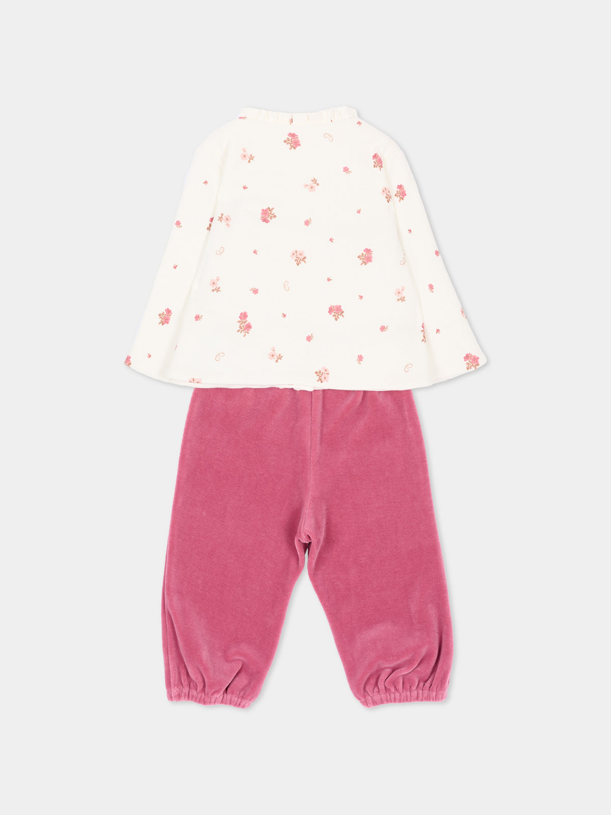 Completo sportivo lungo per neonata floreale,Chloé Kids,C21378 117