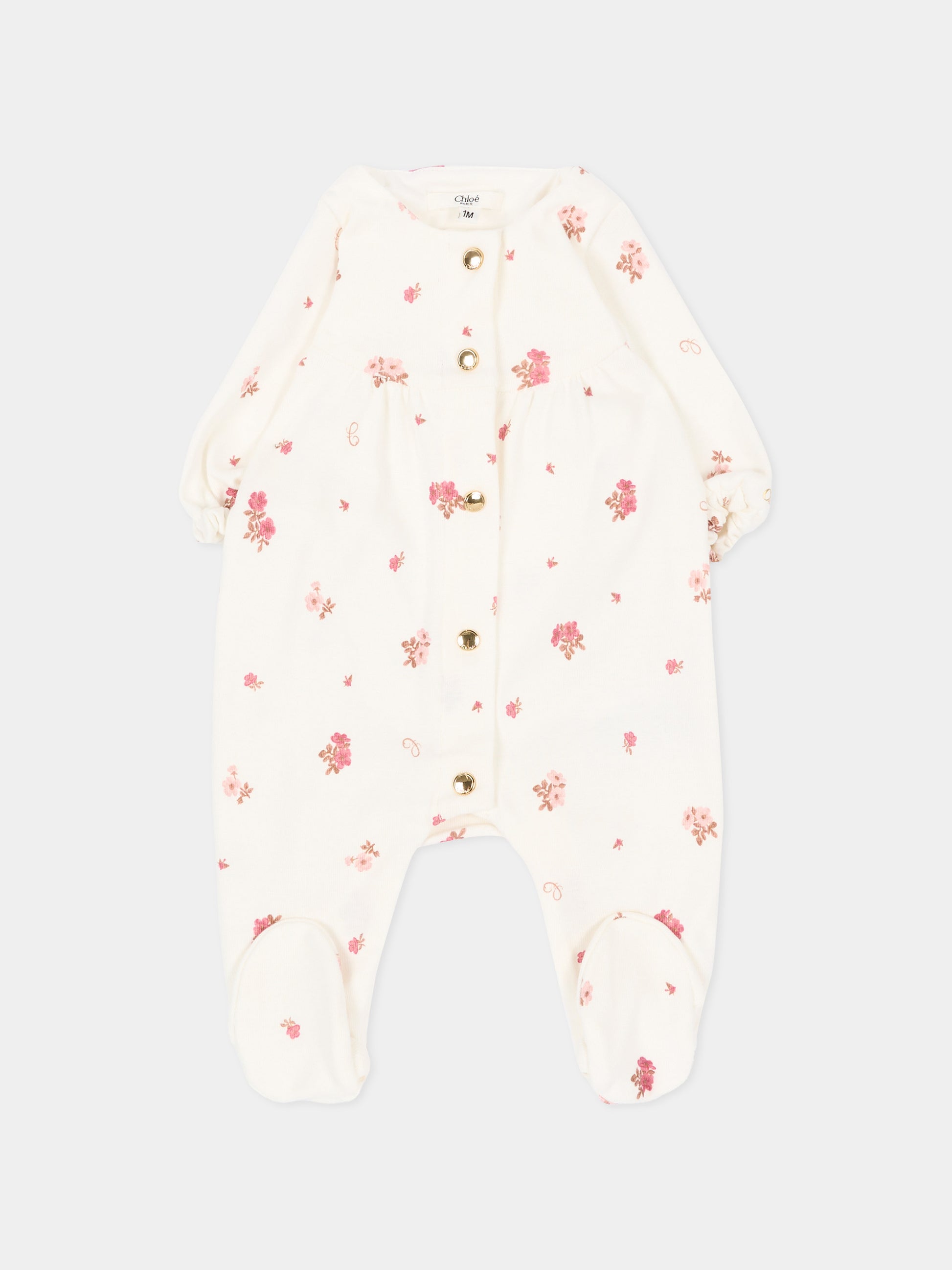 Set tutina avorio per neonata floreale,Chloé Kids,C21403 117