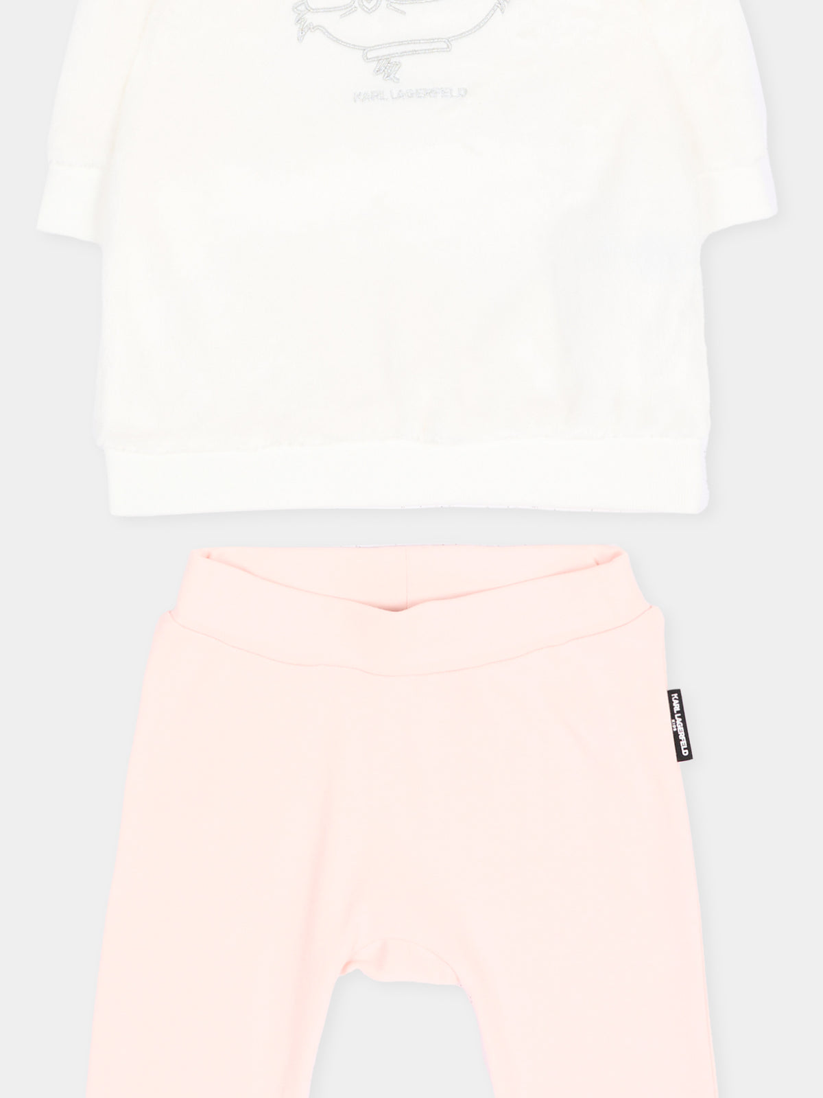Completo sportivo lungo rosa neonata con Choupette,Karl Lagerfeld Kids,Z31279 N74