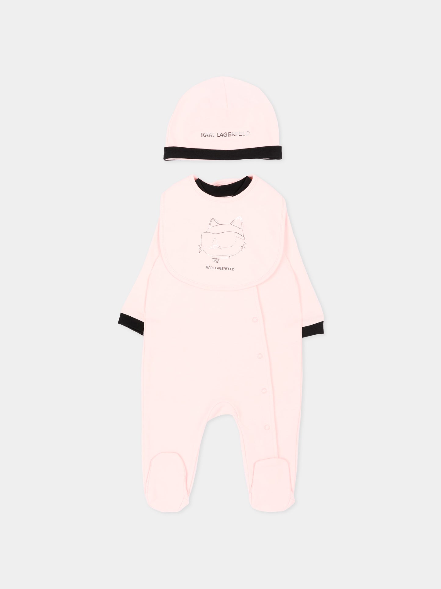 Set tutina rosa per neonata con Choupette,Karl Lagerfeld Kids,Z31280 46M