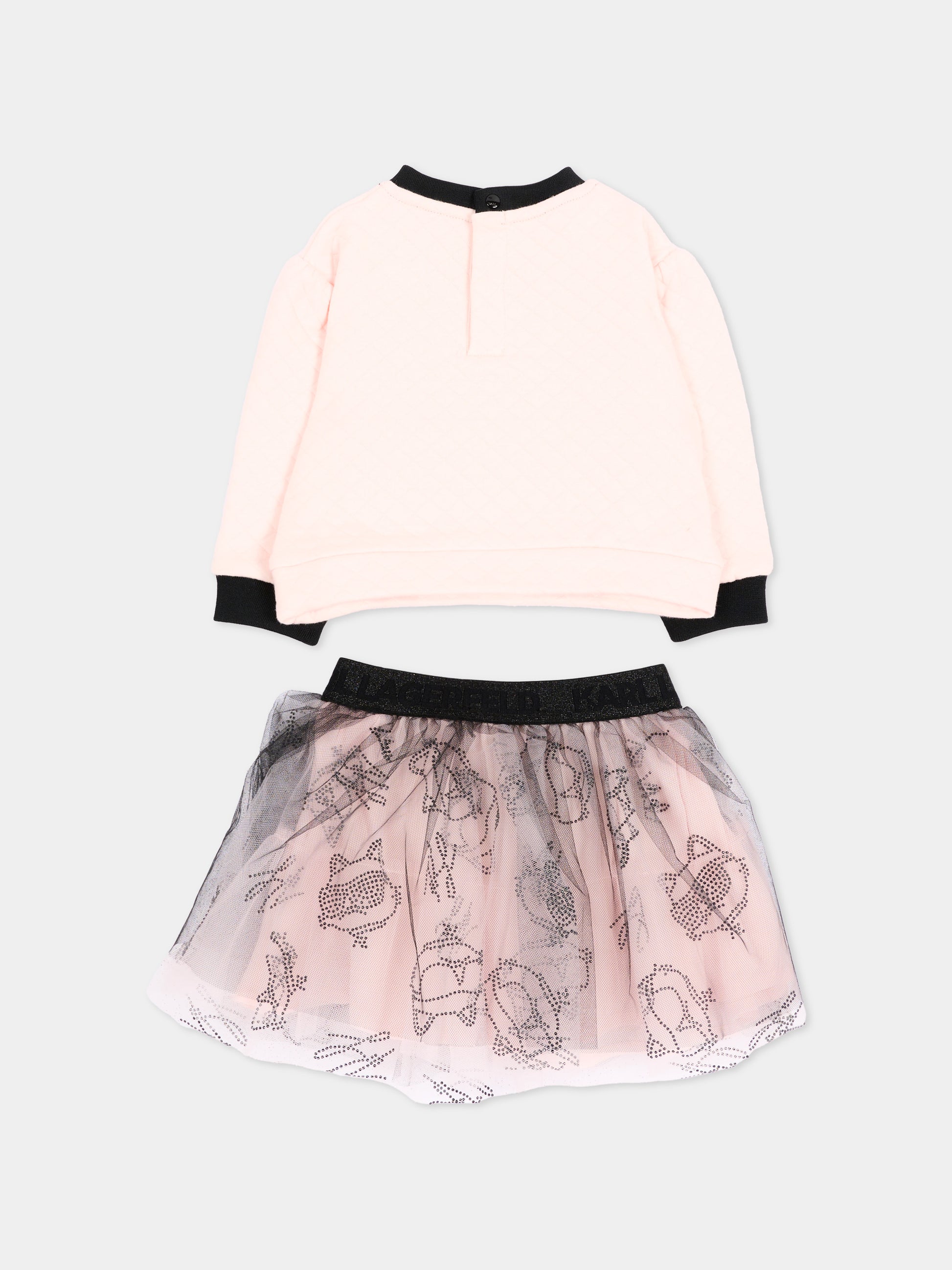 Completo elegante rosa per neonata con tulle,Karl Lagerfeld Kids,Z31281 M94