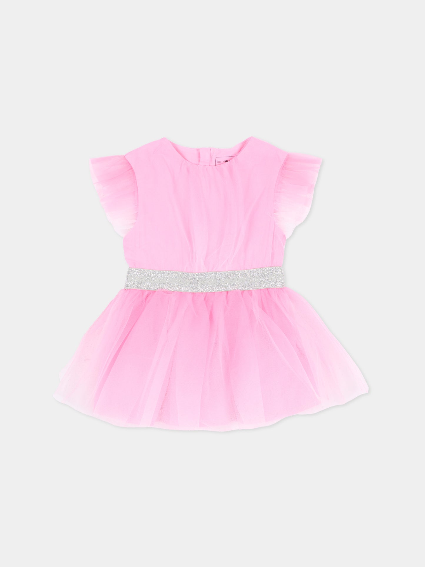 Abito elegante rosa per neonata con logo,Karl Lagerfeld Kids,Z31288 47U