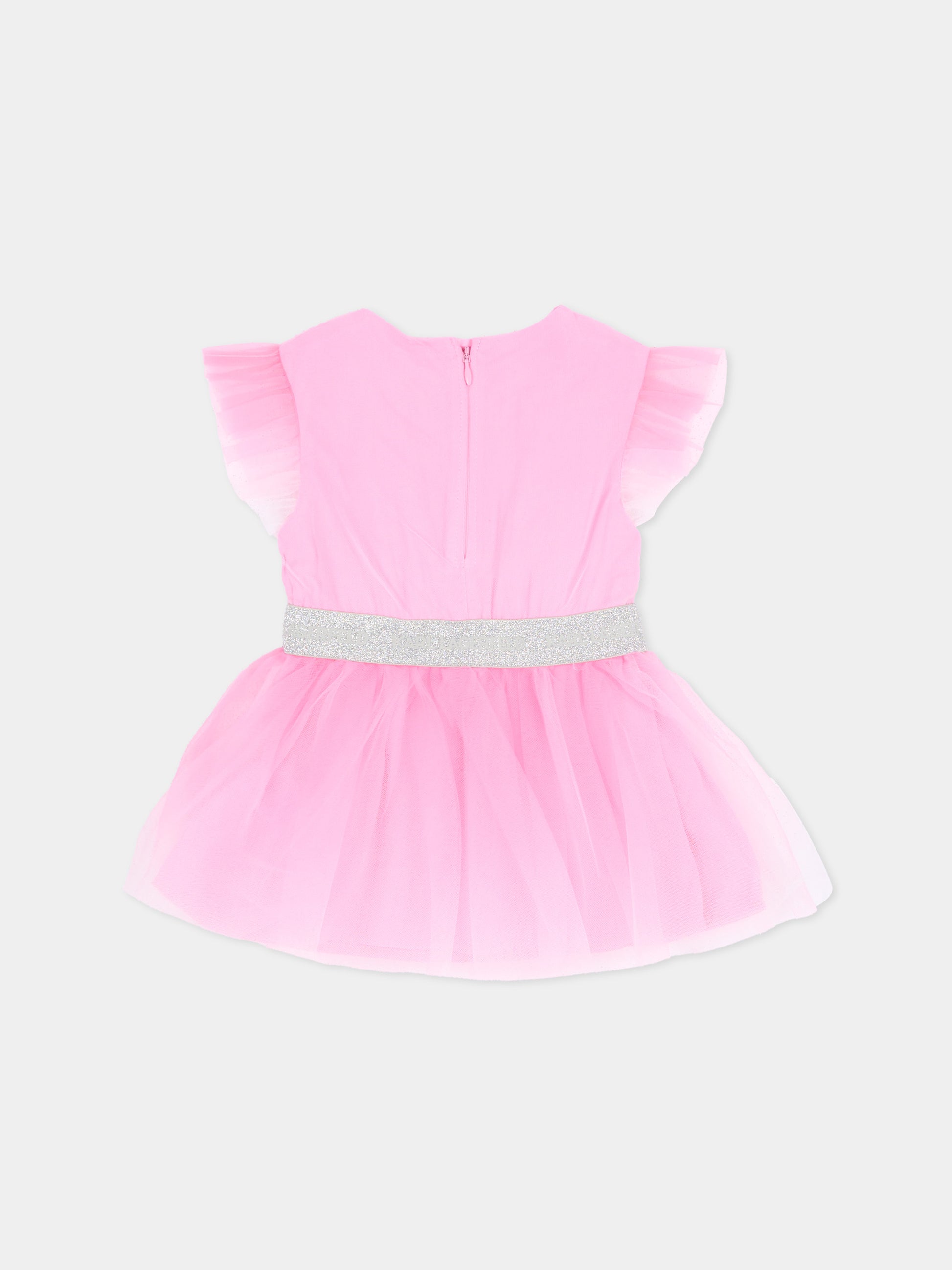 Abito elegante rosa per neonata con logo,Karl Lagerfeld Kids,Z31288 47U