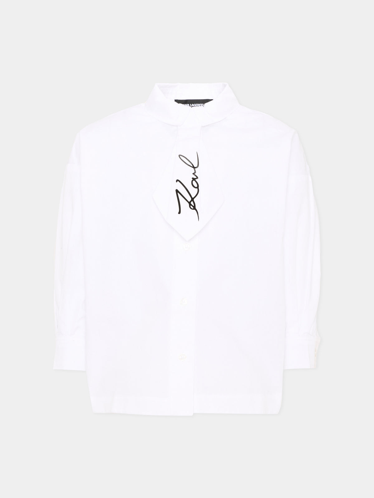 Camicia a manica lunga bianca logo,Karl Lagerfeld Kids,Z31316 10P