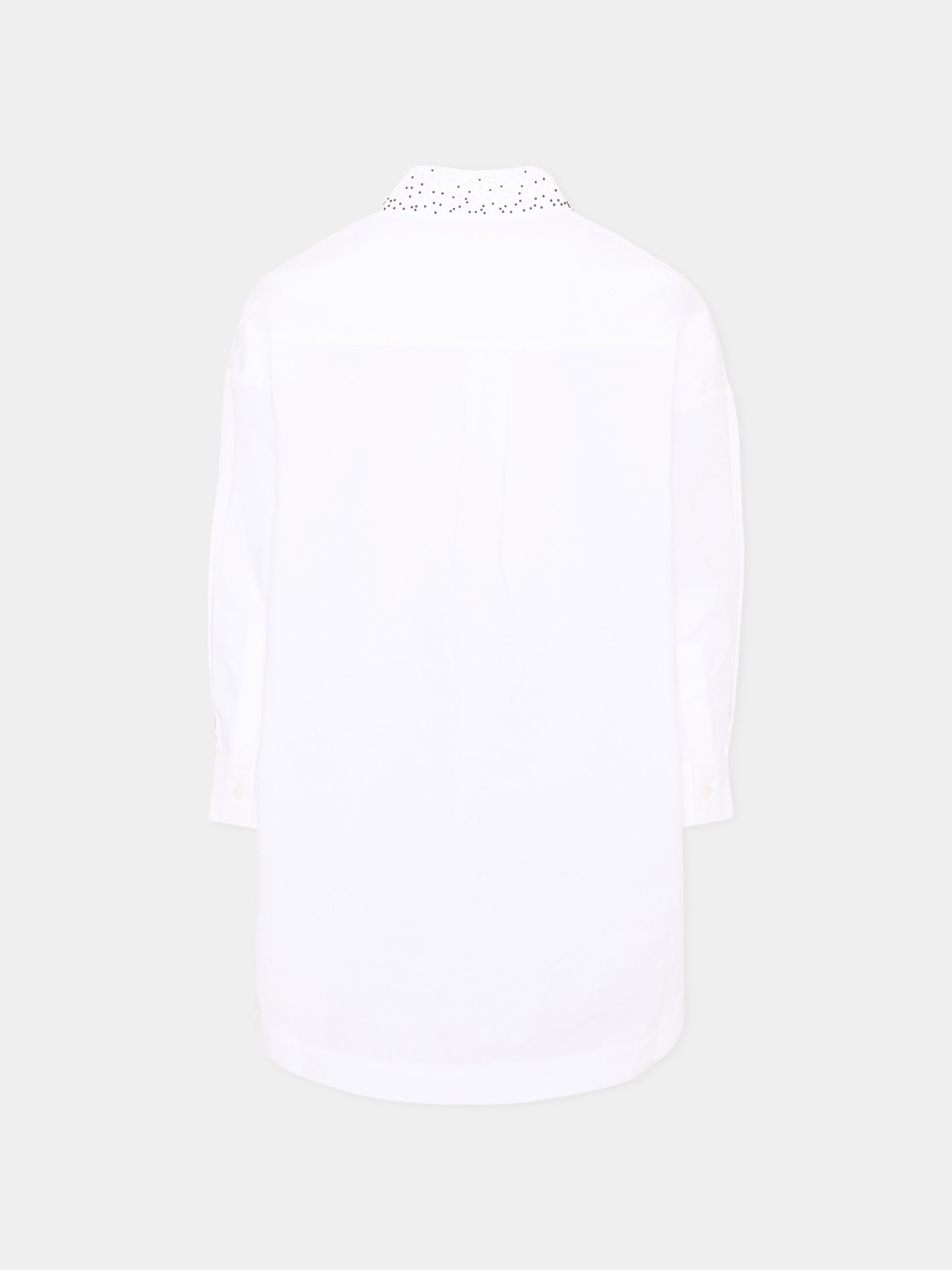 Vestito a manica lunga bianco con ricamo,Karl Lagerfeld Kids,Z31332 10P
