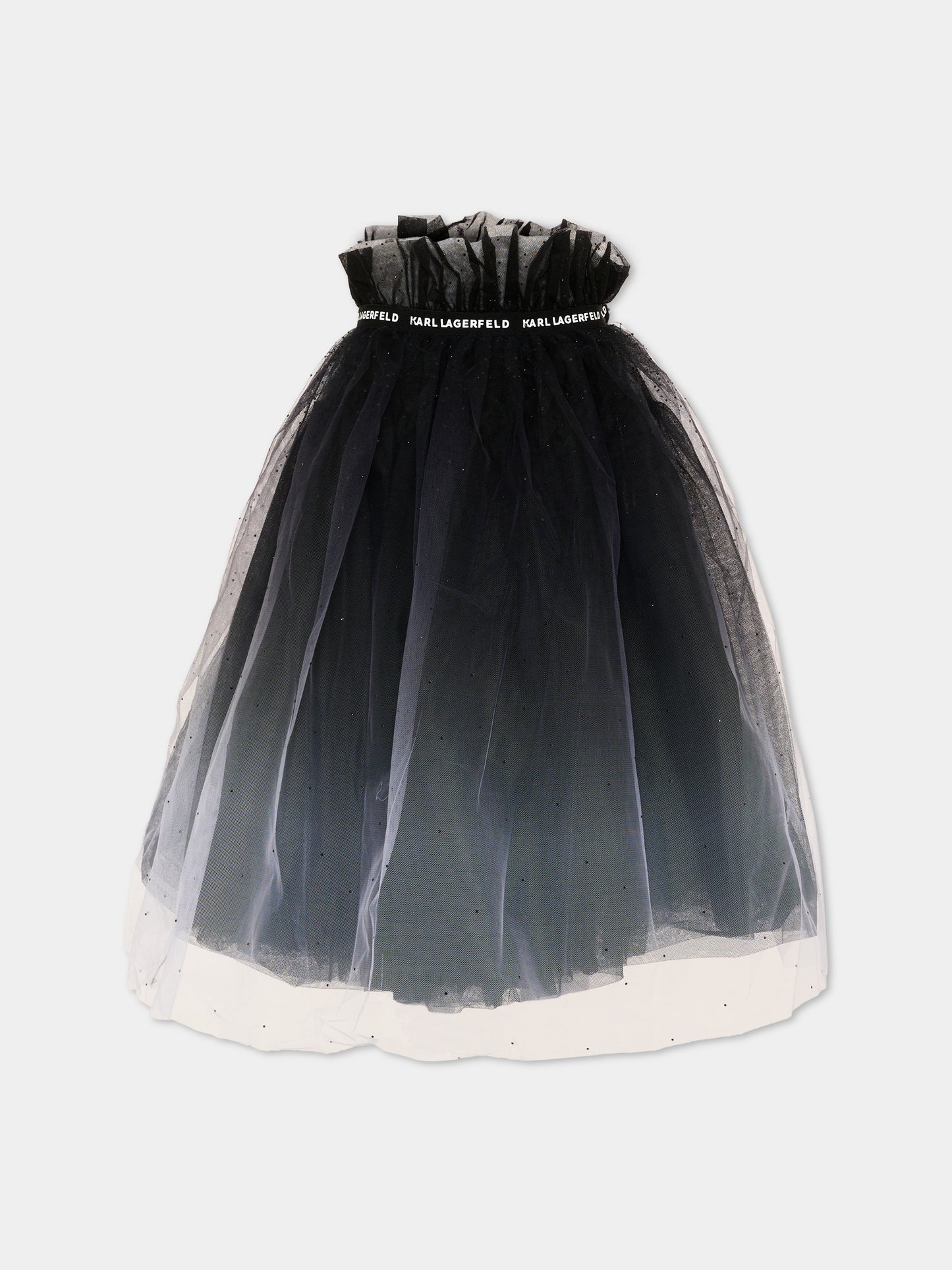 Gonna nera per bambina in tulle,Karl Lagerfeld Kids,Z31347 N50