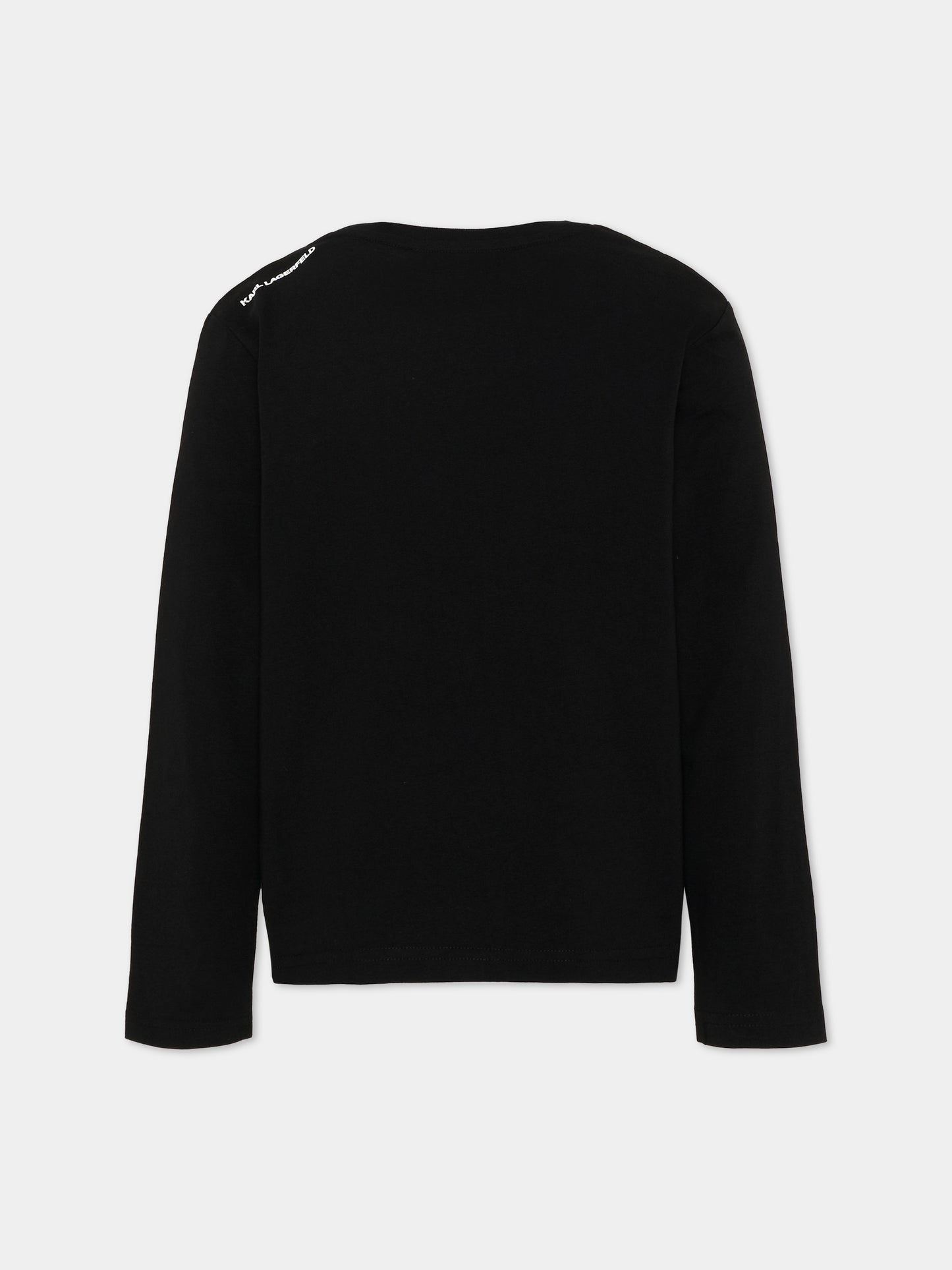 T-shirt a manica lunga nera Ikonik,Karl Lagerfeld Kids,Z31360 09B