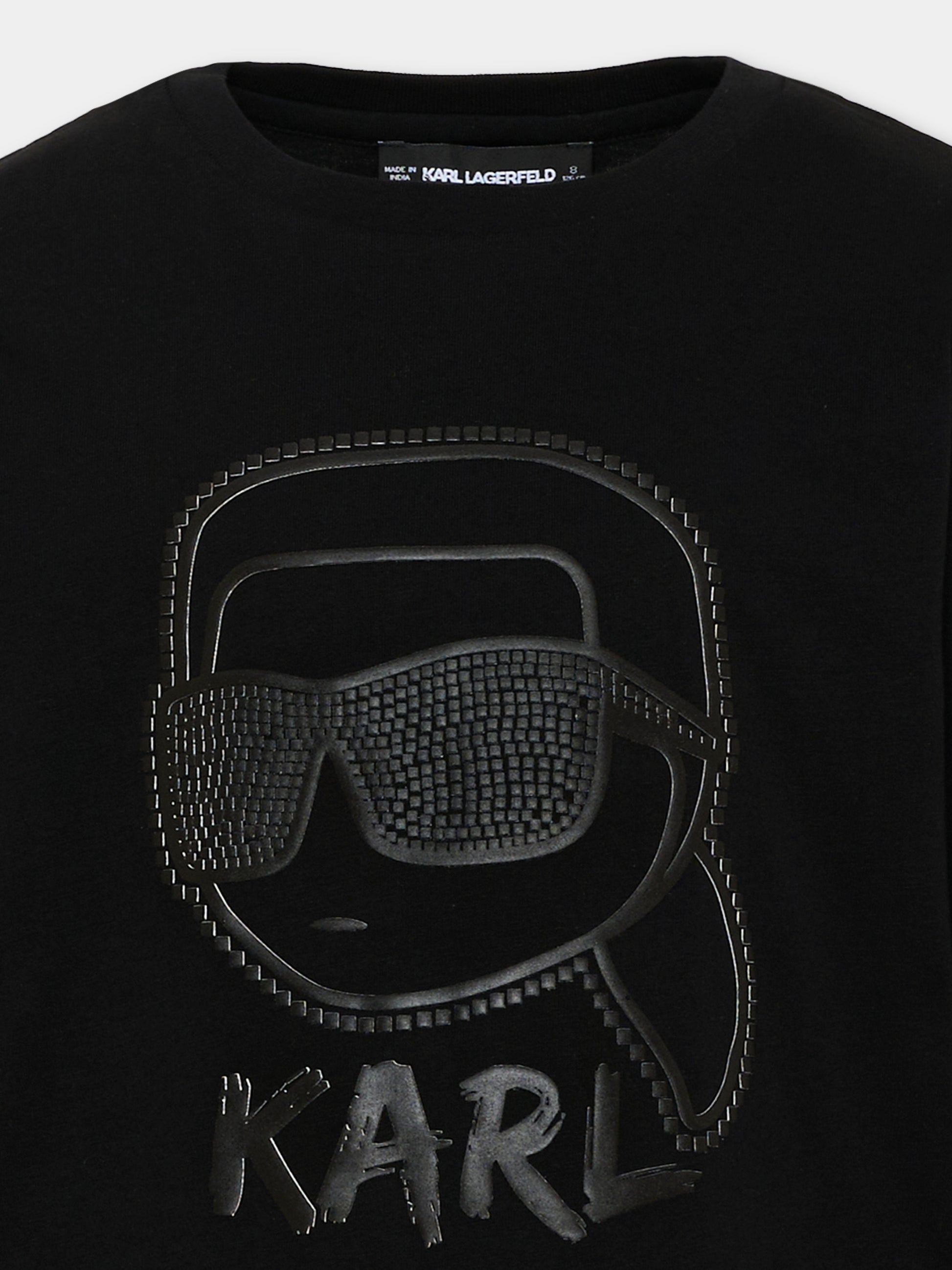 T-shirt a manica lunga nera Ikonik,Karl Lagerfeld Kids,Z31360 09B
