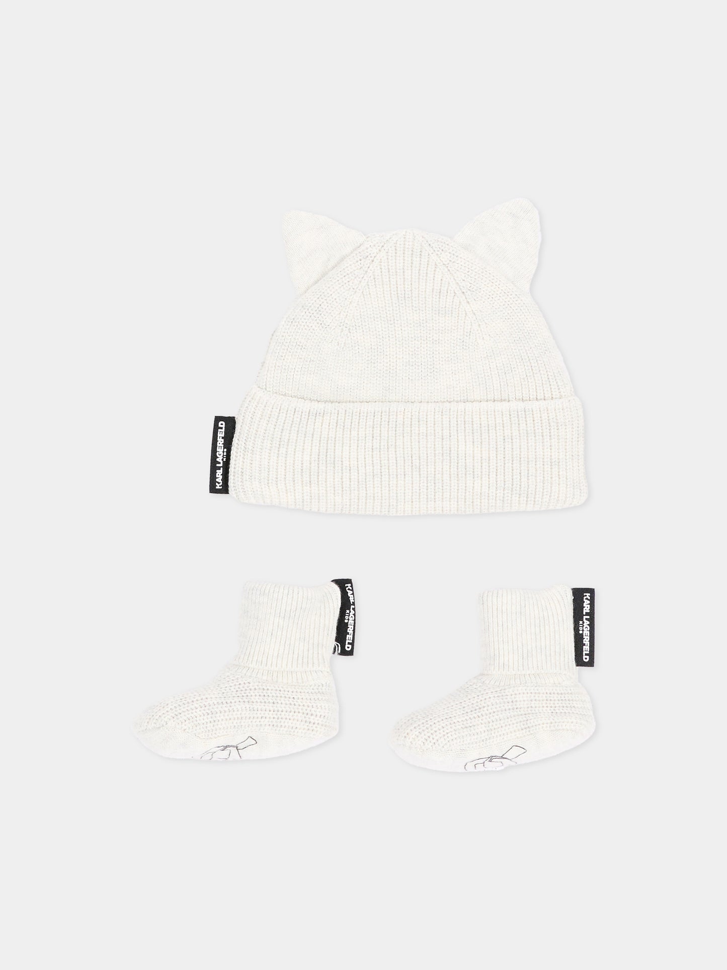 Set Accessori grigio per neonato con logo,Karl Lagerfeld Kids,Z31417 C25