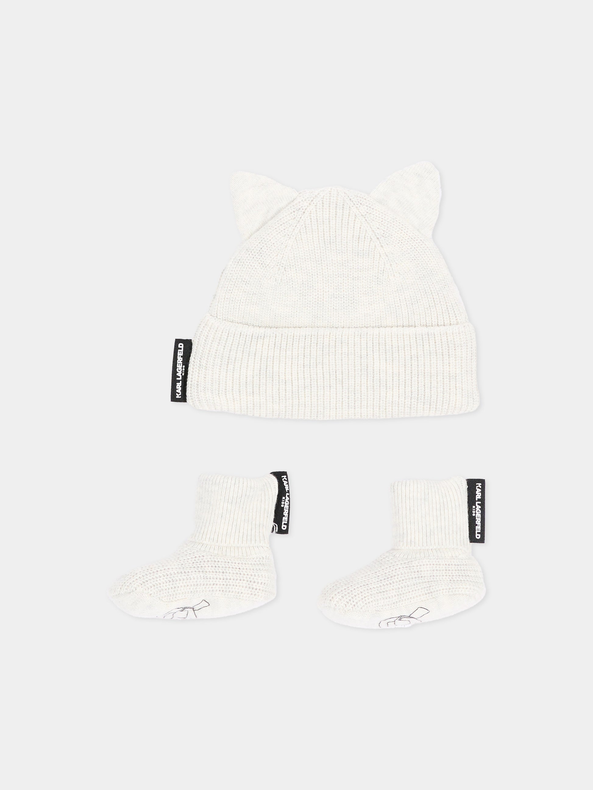 Set Accessori grigio per neonato con logo,Karl Lagerfeld Kids,Z31417 C25