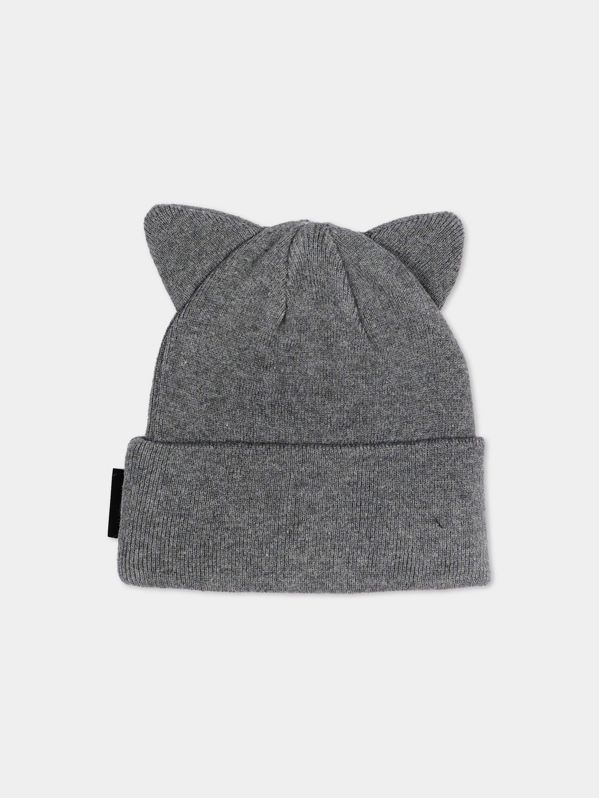 Berretto grigio per bambina con logo,Karl Lagerfeld Kids,Z31423 A19