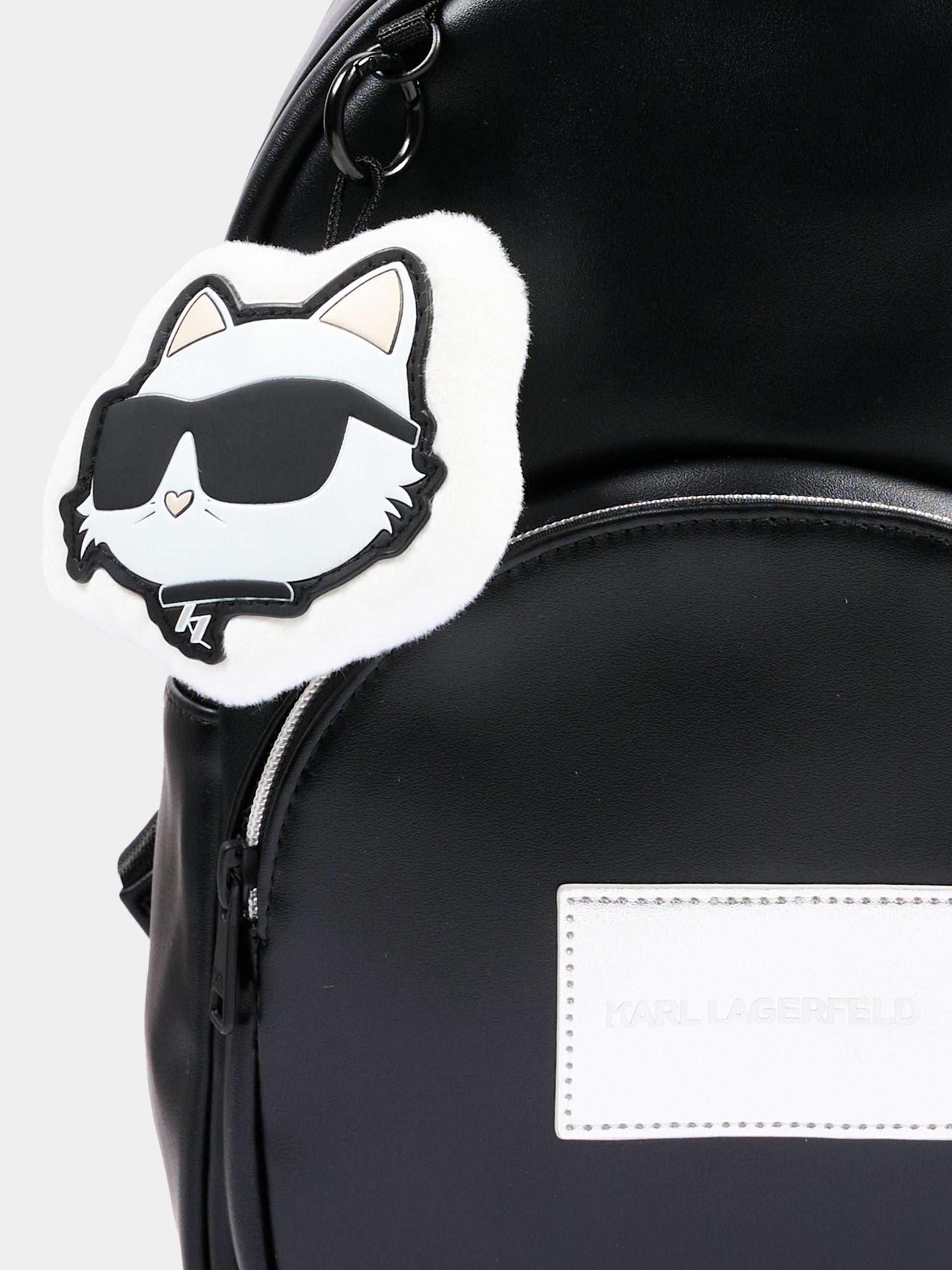 Zaino nero per bambina con Choupette,Karl Lagerfeld Kids,Z31440 09B