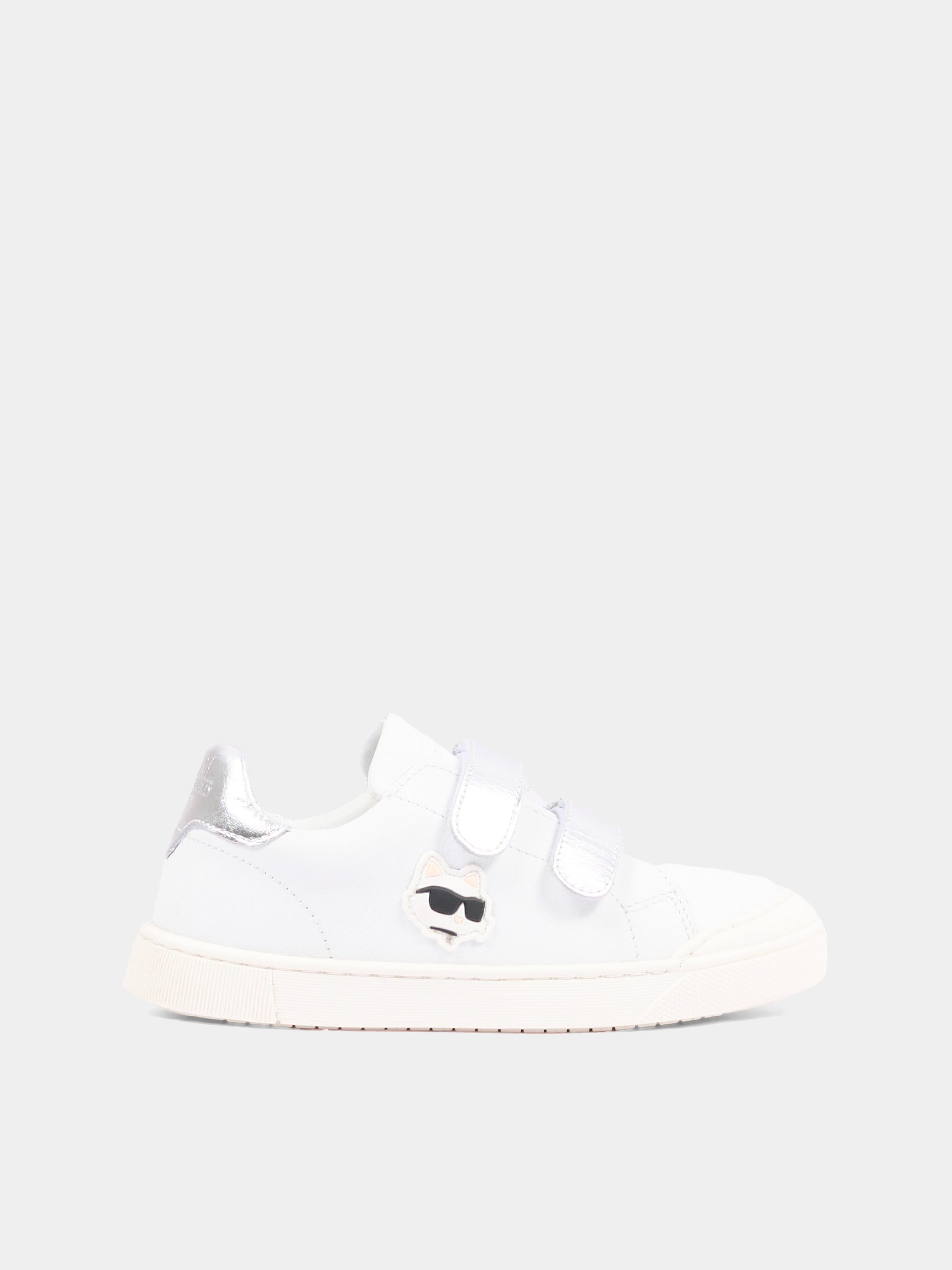 Sneakers bianche per bambina con logo,Karl Lagerfeld Kids,Z31448 10P