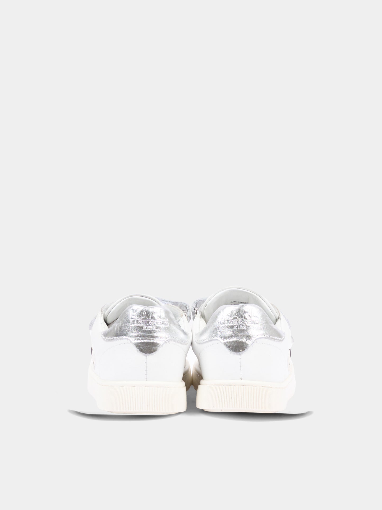 Sneakers bianche per bambina con logo,Karl Lagerfeld Kids,Z31448 10P