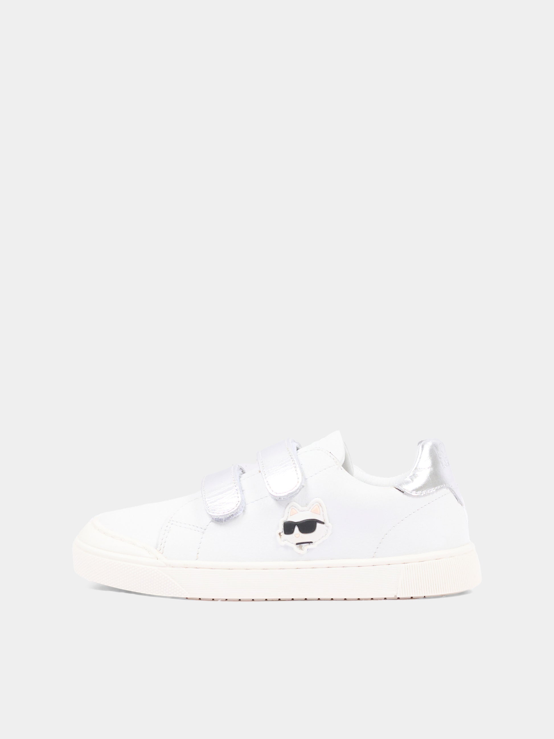 Sneakers bianche per bambina con logo,Karl Lagerfeld Kids,Z31448 10P