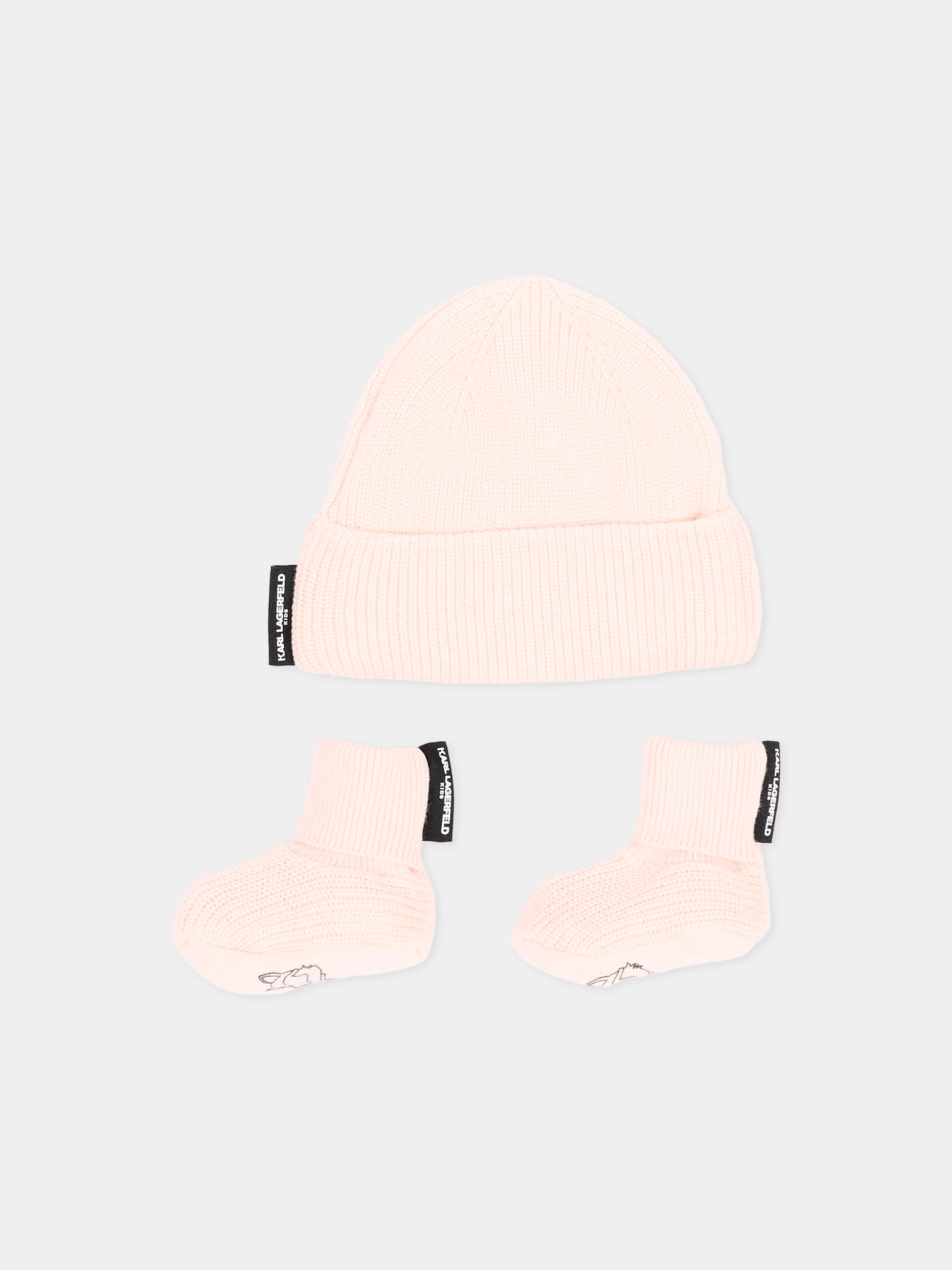Set Accessori rosa per neonata con logo,Karl Lagerfeld Kids,Z31459 46M