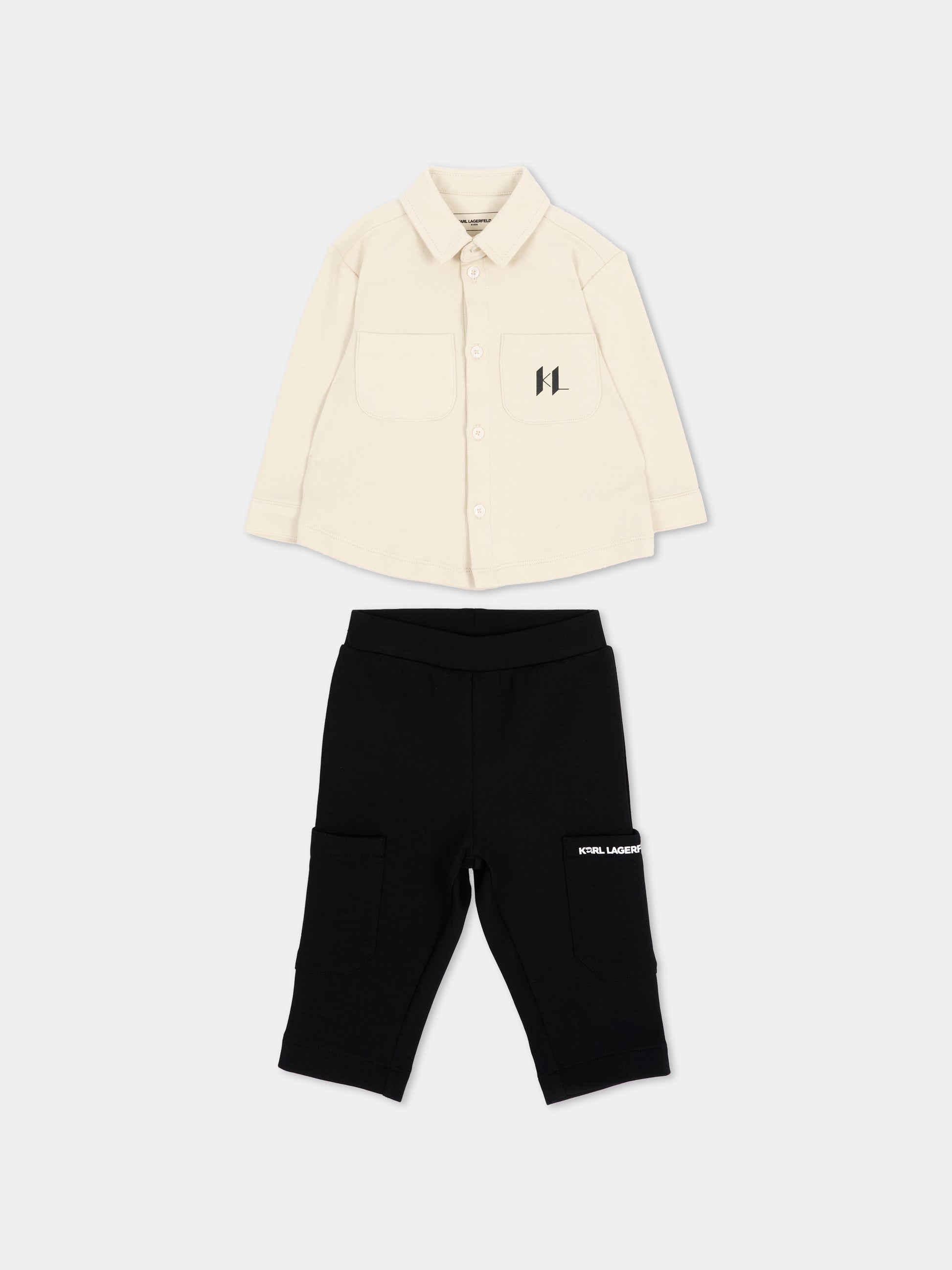 Completo sportivo lungo multicolor per neonato con logo,Karl Lagerfeld Kids,Z31484 M41