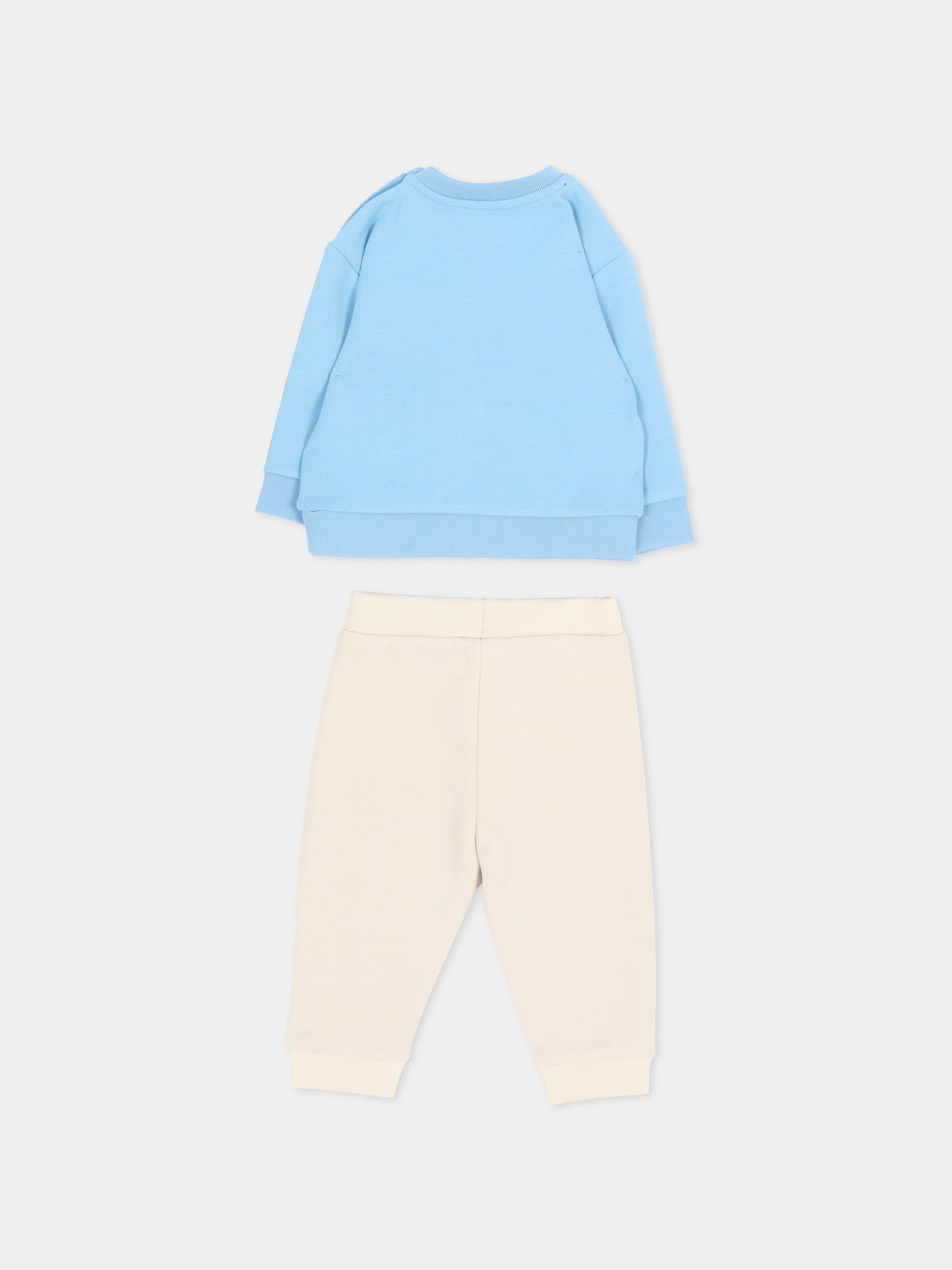 Completo sportivo lungo azzurro per neonato con logo,Karl Lagerfeld Kids,Z31487 V32