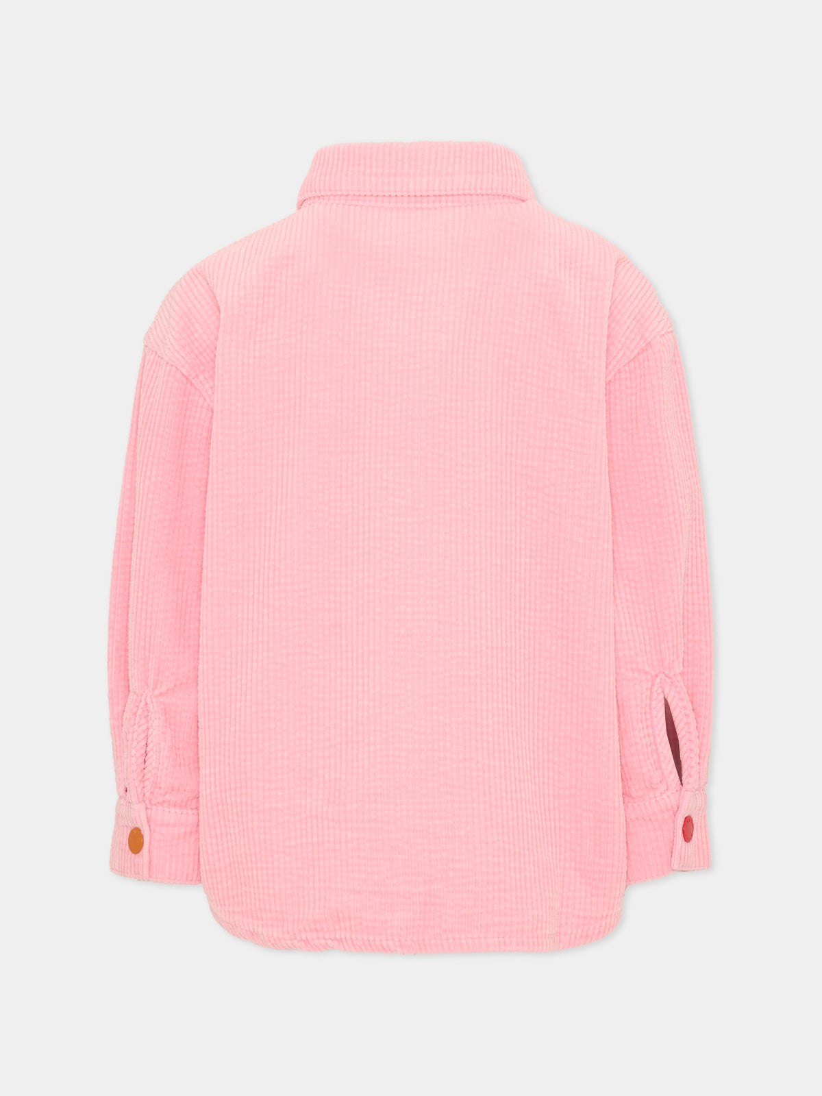 Camicia a manica lunga rosa per bambina con patch,Kenzo Kids,K61910 45A