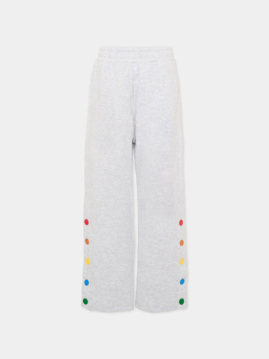 Pantaloni sportivi grigi per bambini con logo,Kenzo Kids,K61921 A32