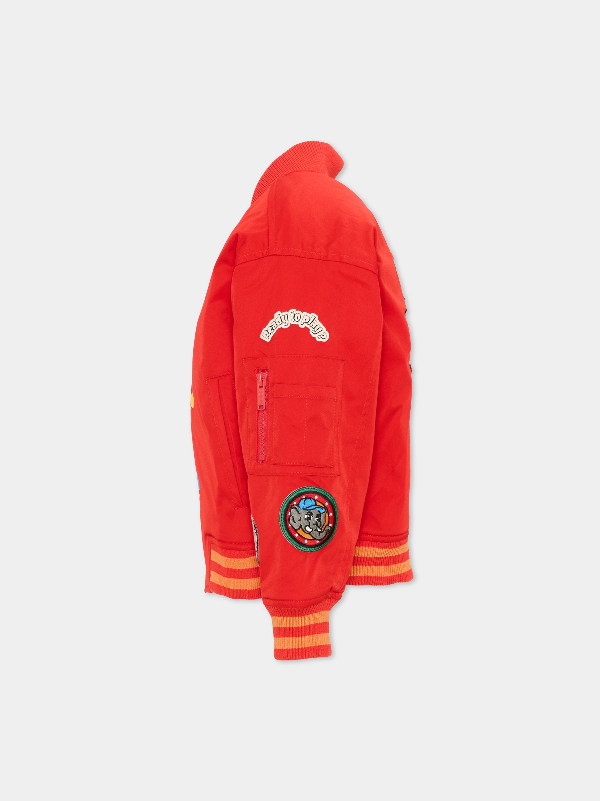 Bomber rosso per bambini con patch,Kenzo Kids,K61923 990