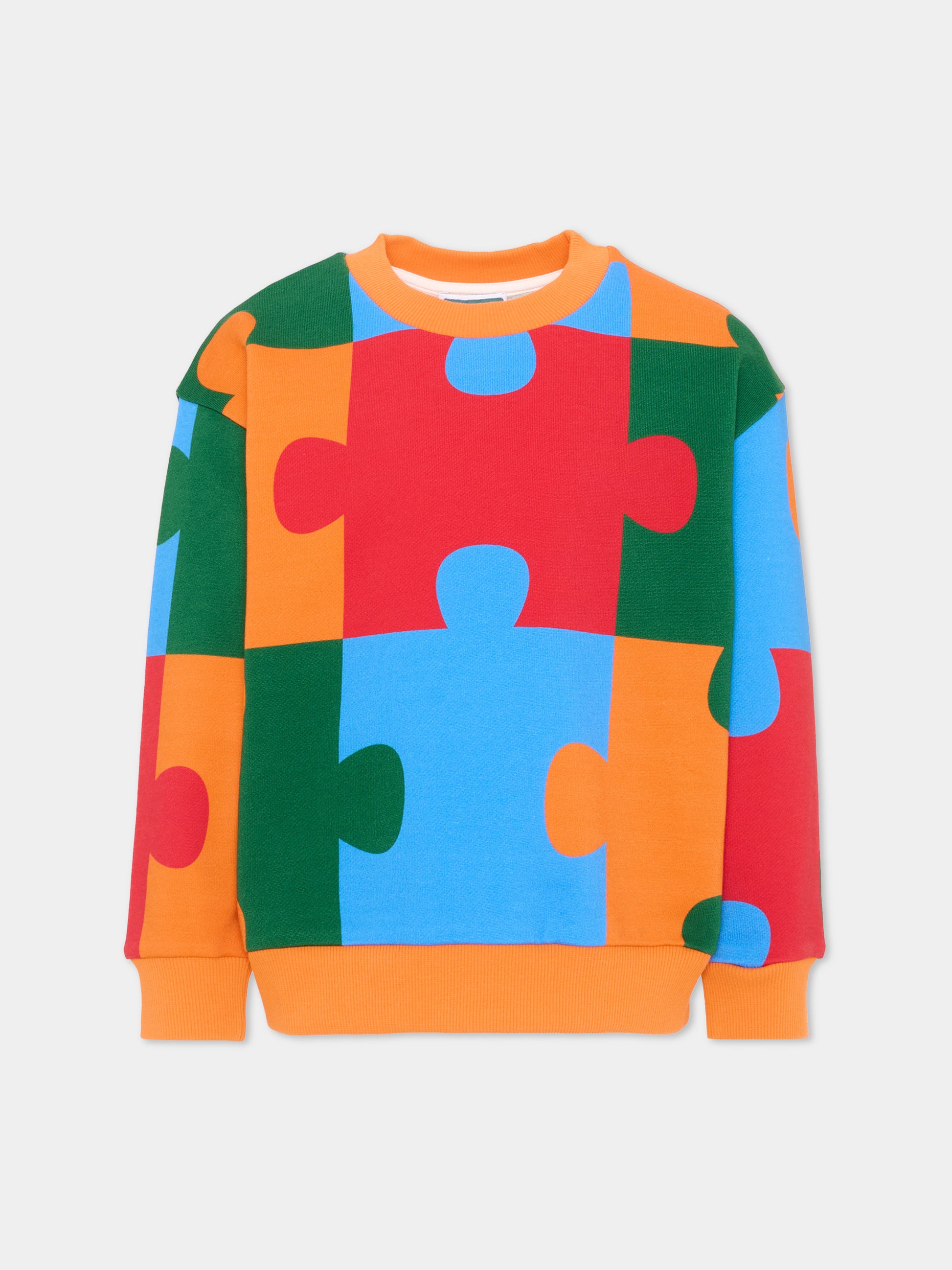 Felpa multicolor per bambino con puzzle,Kenzo Kids,K61926 Z41