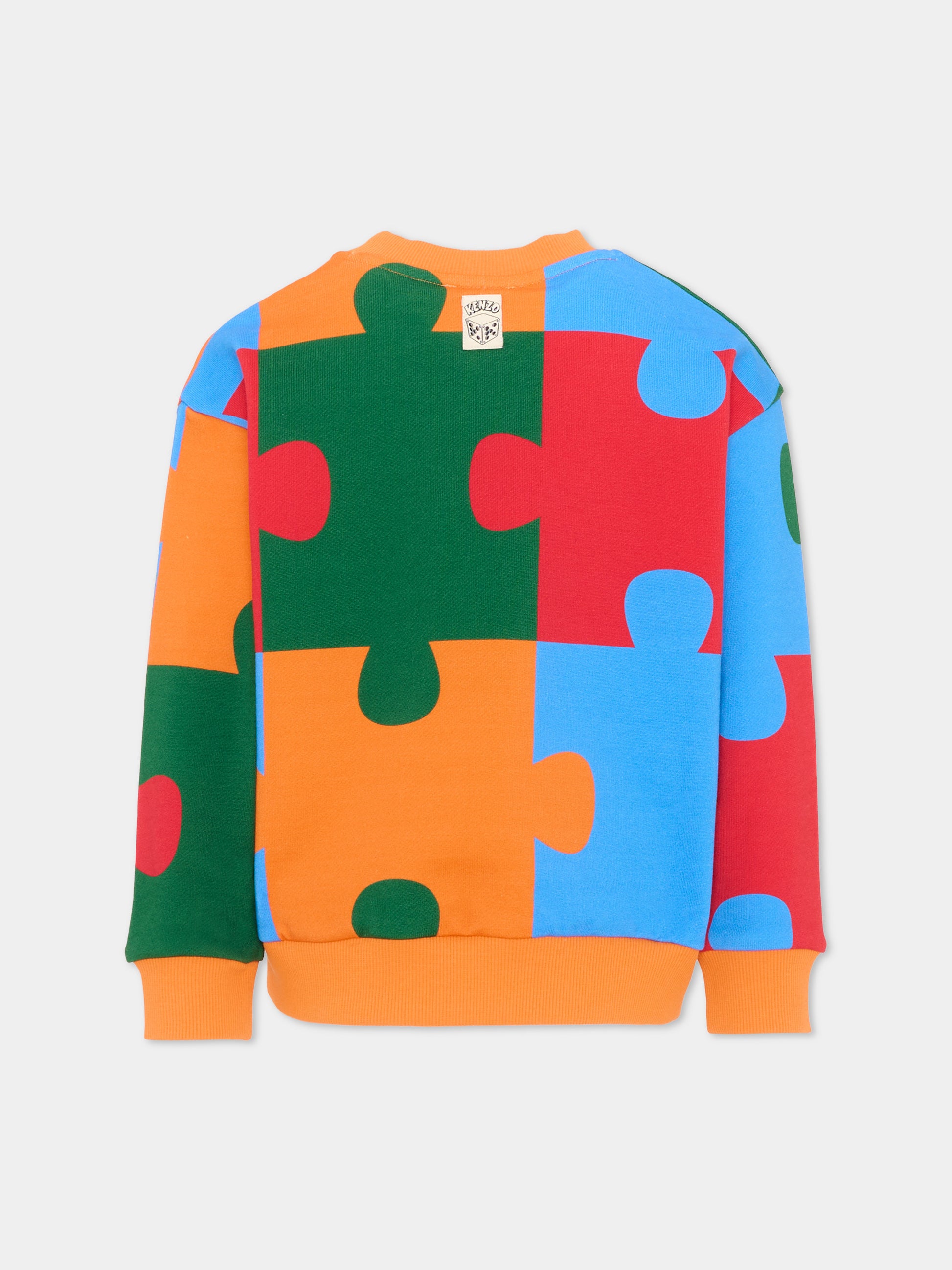 Felpa multicolor per bambino con puzzle,Kenzo Kids,K61926 Z41