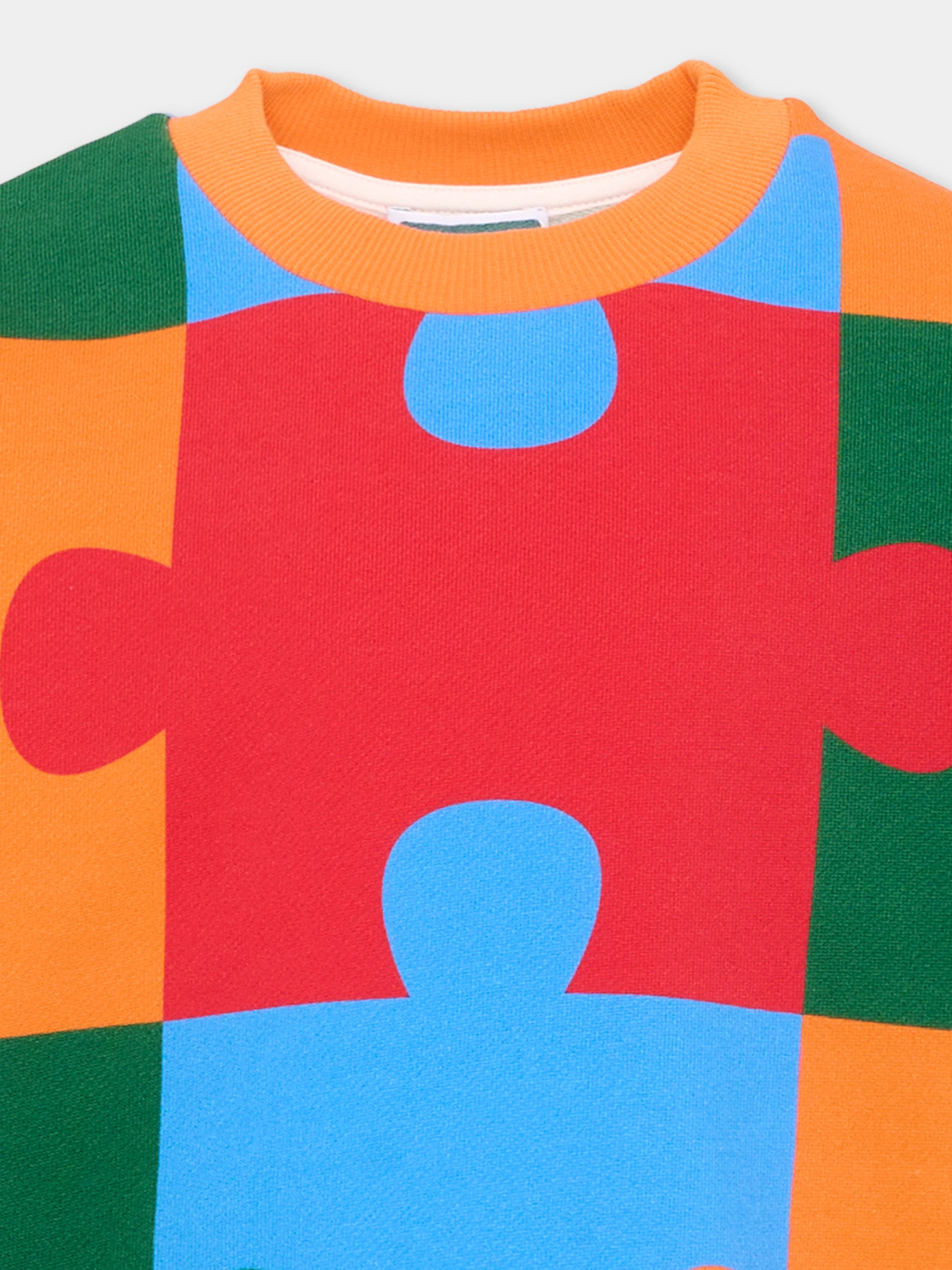 Felpa multicolor per bambino con puzzle,Kenzo Kids,K61926 Z41