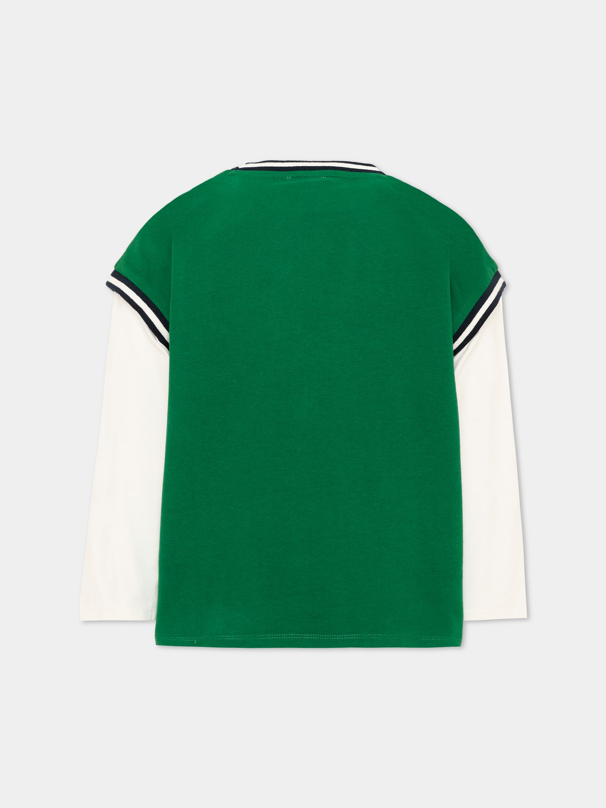 T-shirt verde per bambino con logo,Kenzo Kids,K61931 651