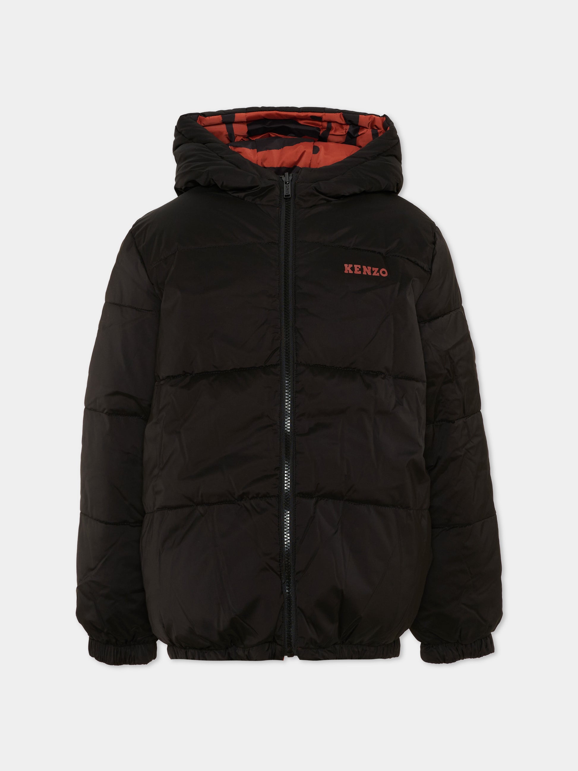 Piumini nero per bambini con logo,Kenzo Kids,K61935 09B