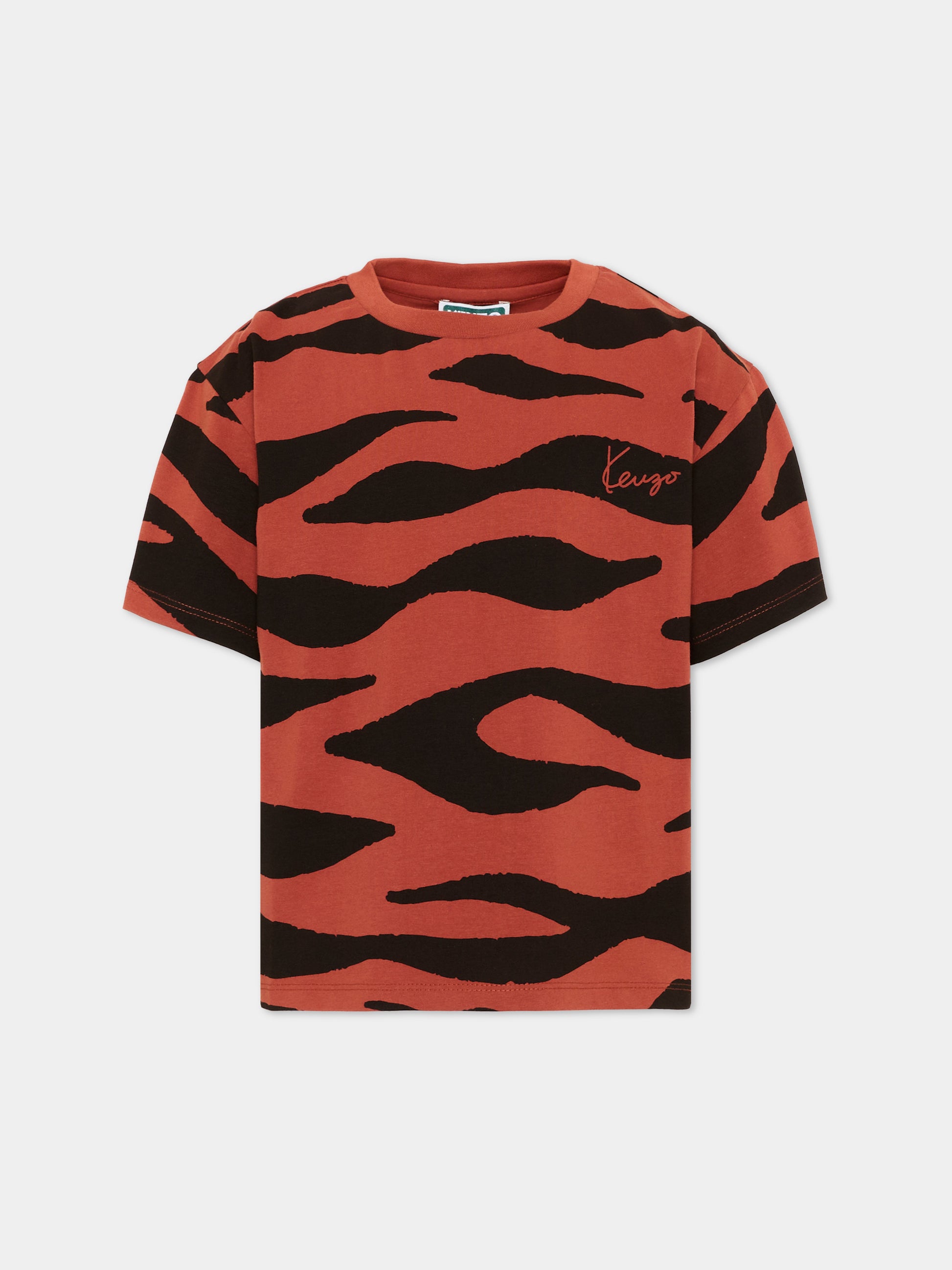 T-shirt bordeaux per bambini con tigre,Kenzo Kids,K61941 Q50