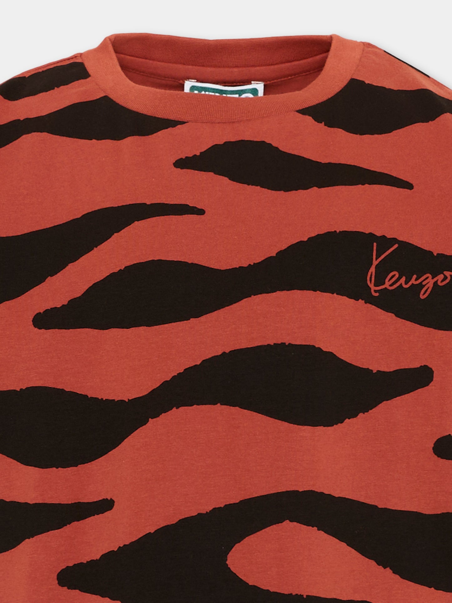 T-shirt bordeaux per bambini con tigre,Kenzo Kids,K61941 Q50