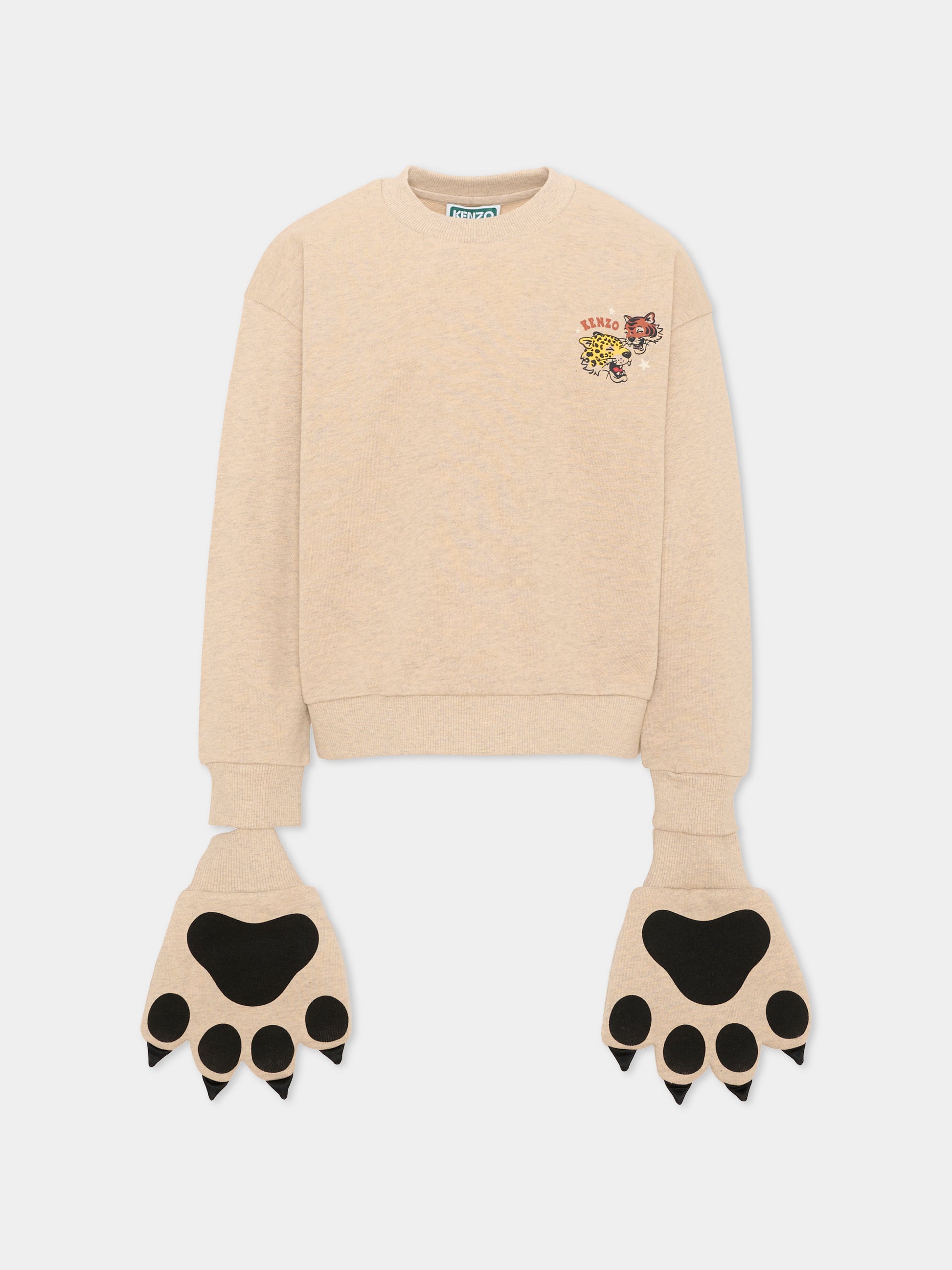 Felpa beige per bambini con tigri,Kenzo Kids,K61958 230