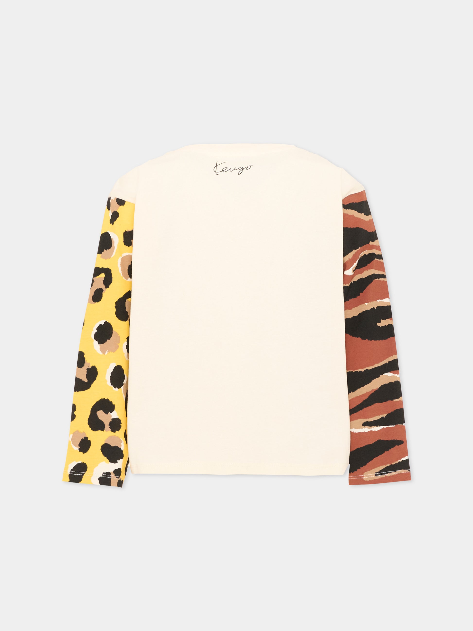T-shirt avorio per bambini con tigri,Kenzo Kids,K61960 21G