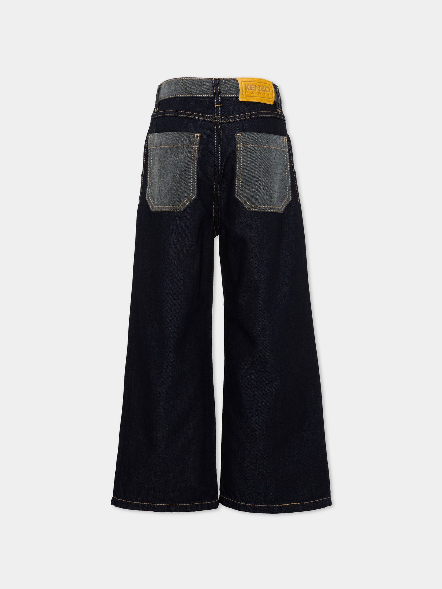 Jeans denim per bambini con patch logo,Kenzo Kids,K61962 Z35