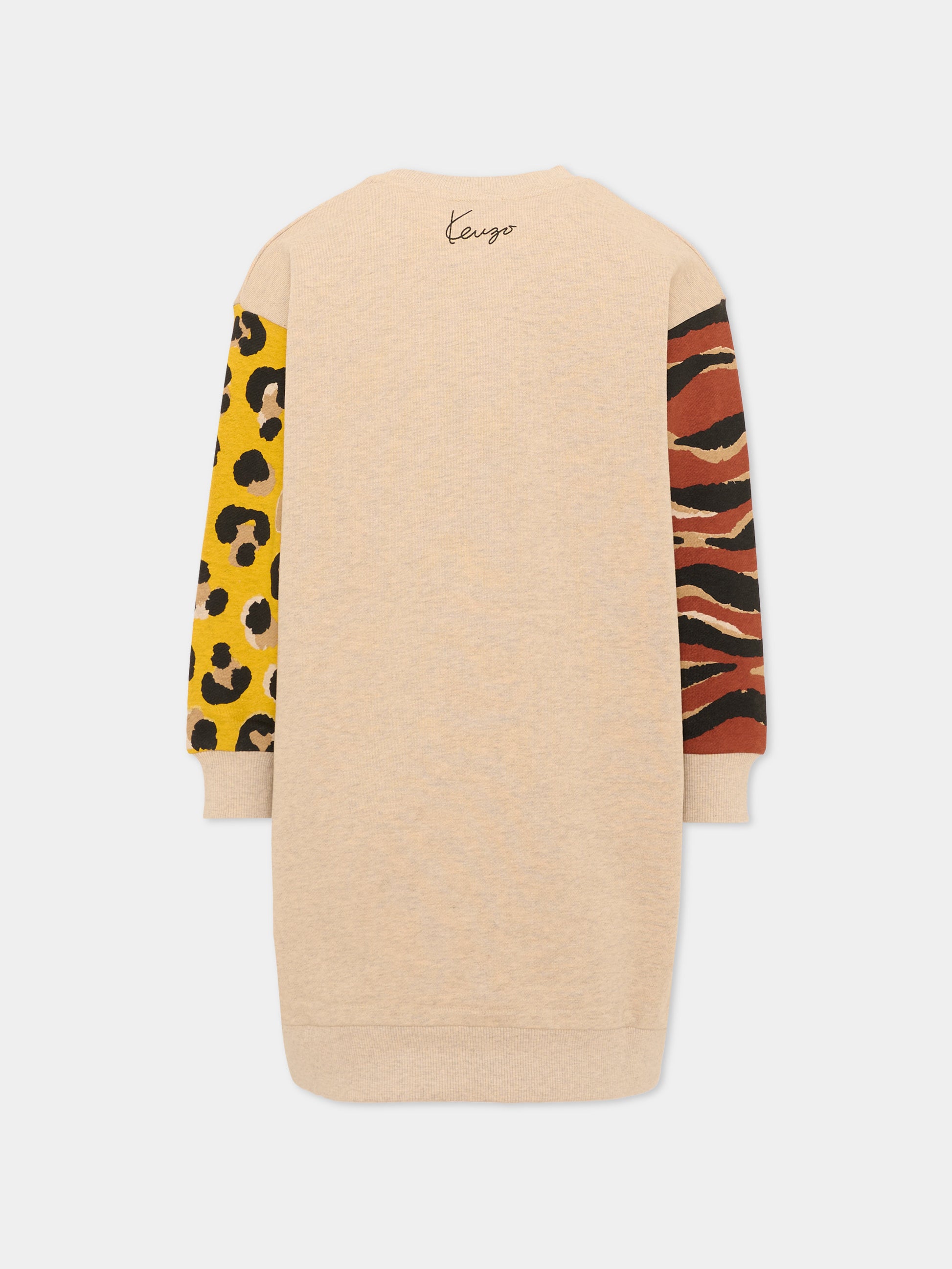 Vestito beige per bambina con tigri,Kenzo Kids,K61969 230