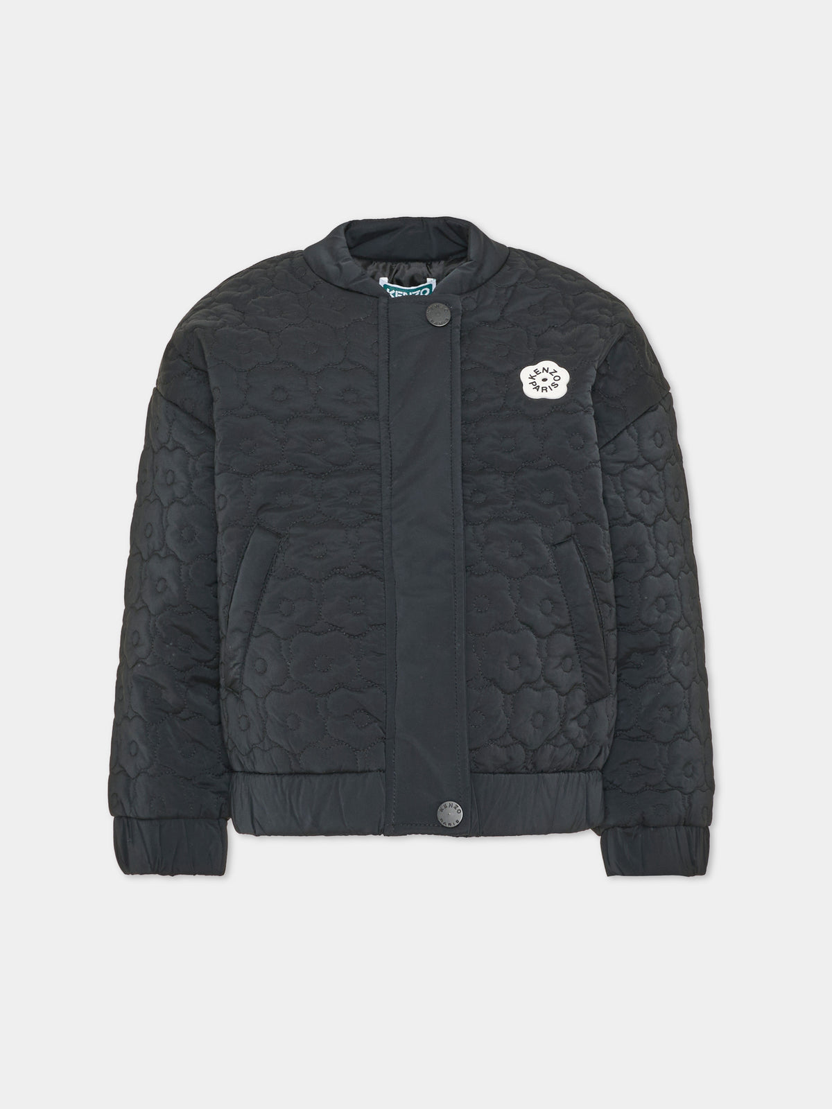 Bomber nero per bambina con logo,Kenzo Kids,K62001 09B