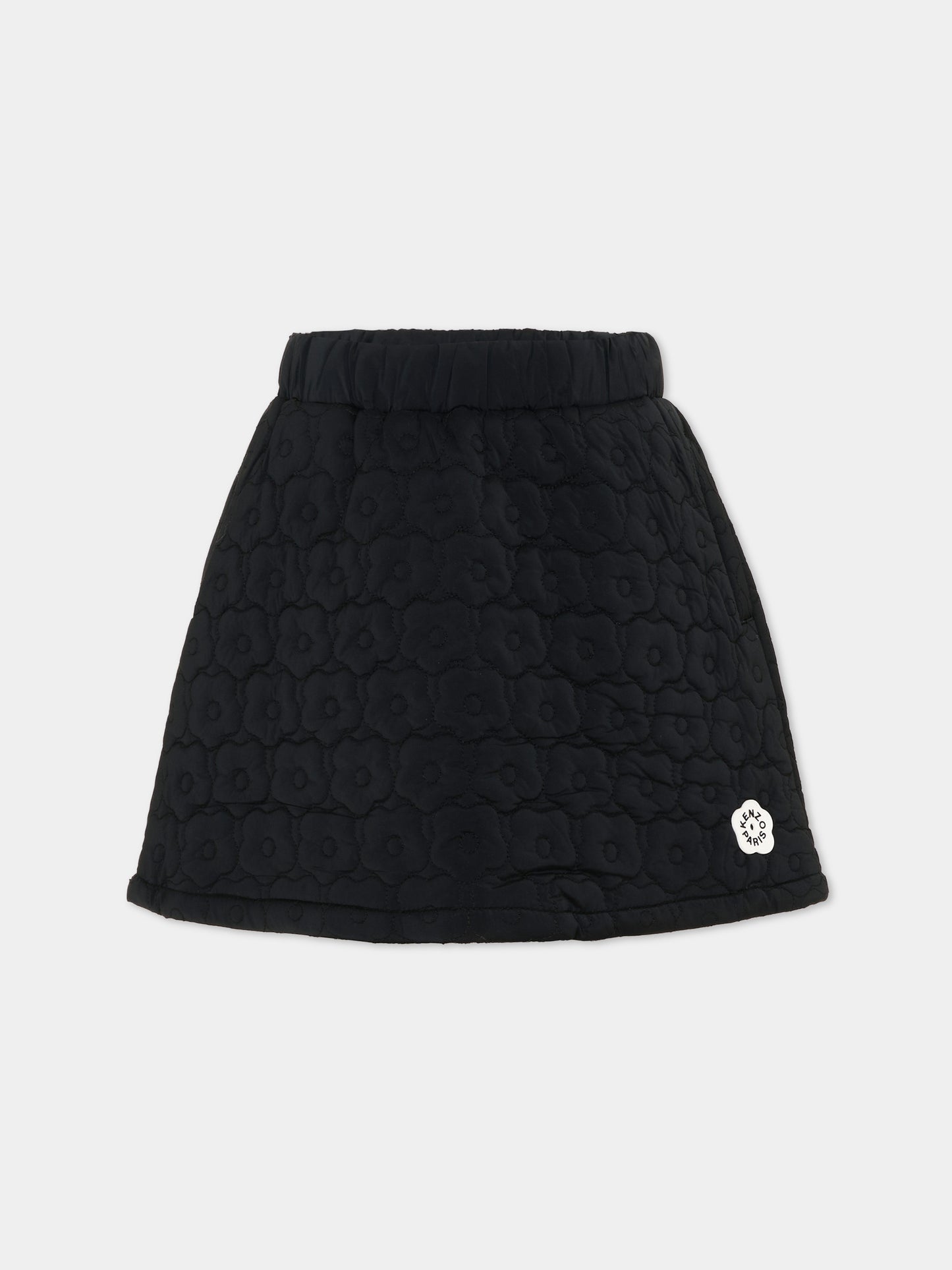 Gonna nera per bambina con logo,Kenzo Kids,K62005 09B