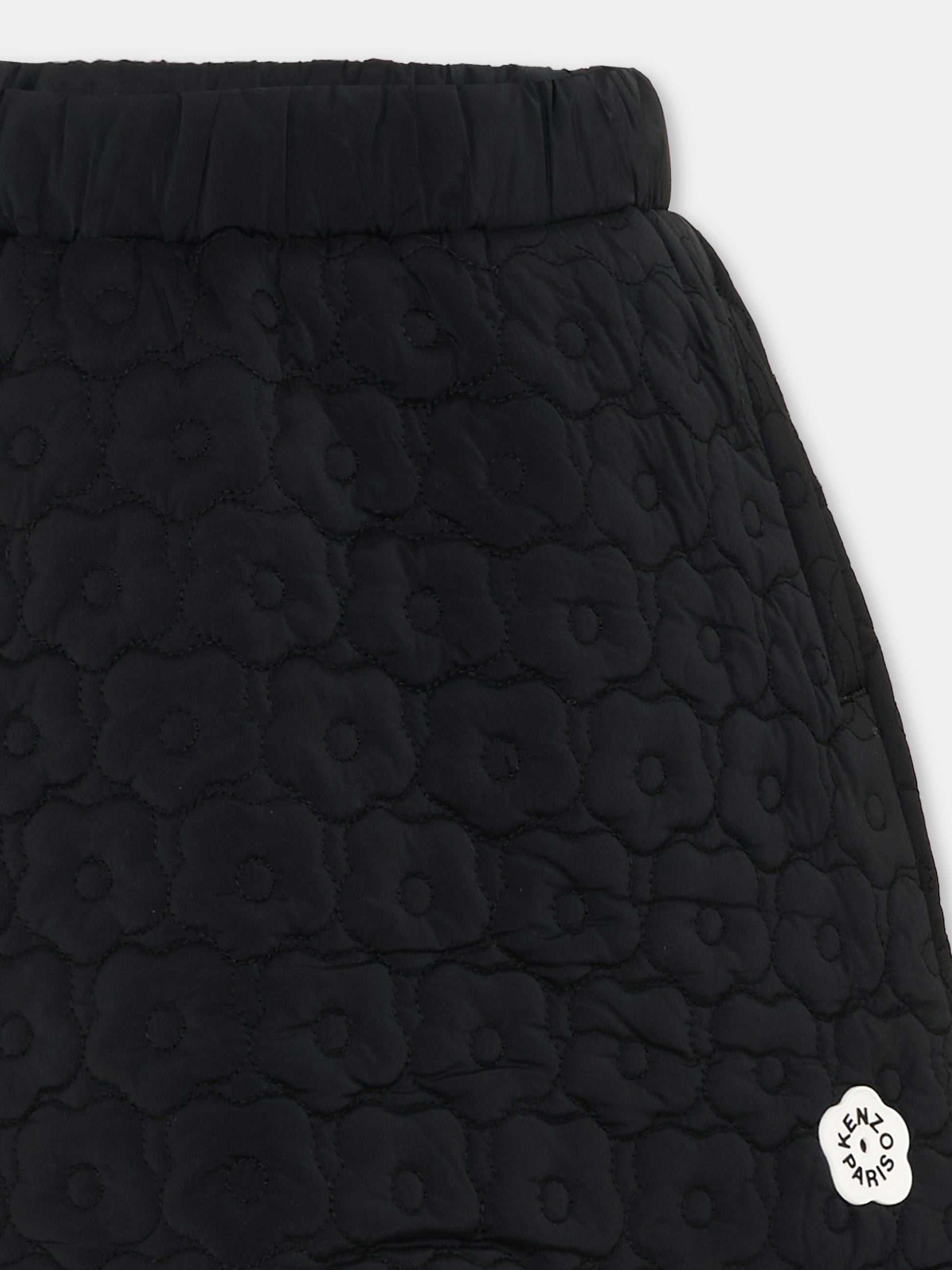Gonna nera per bambina con logo,Kenzo Kids,K62005 09B