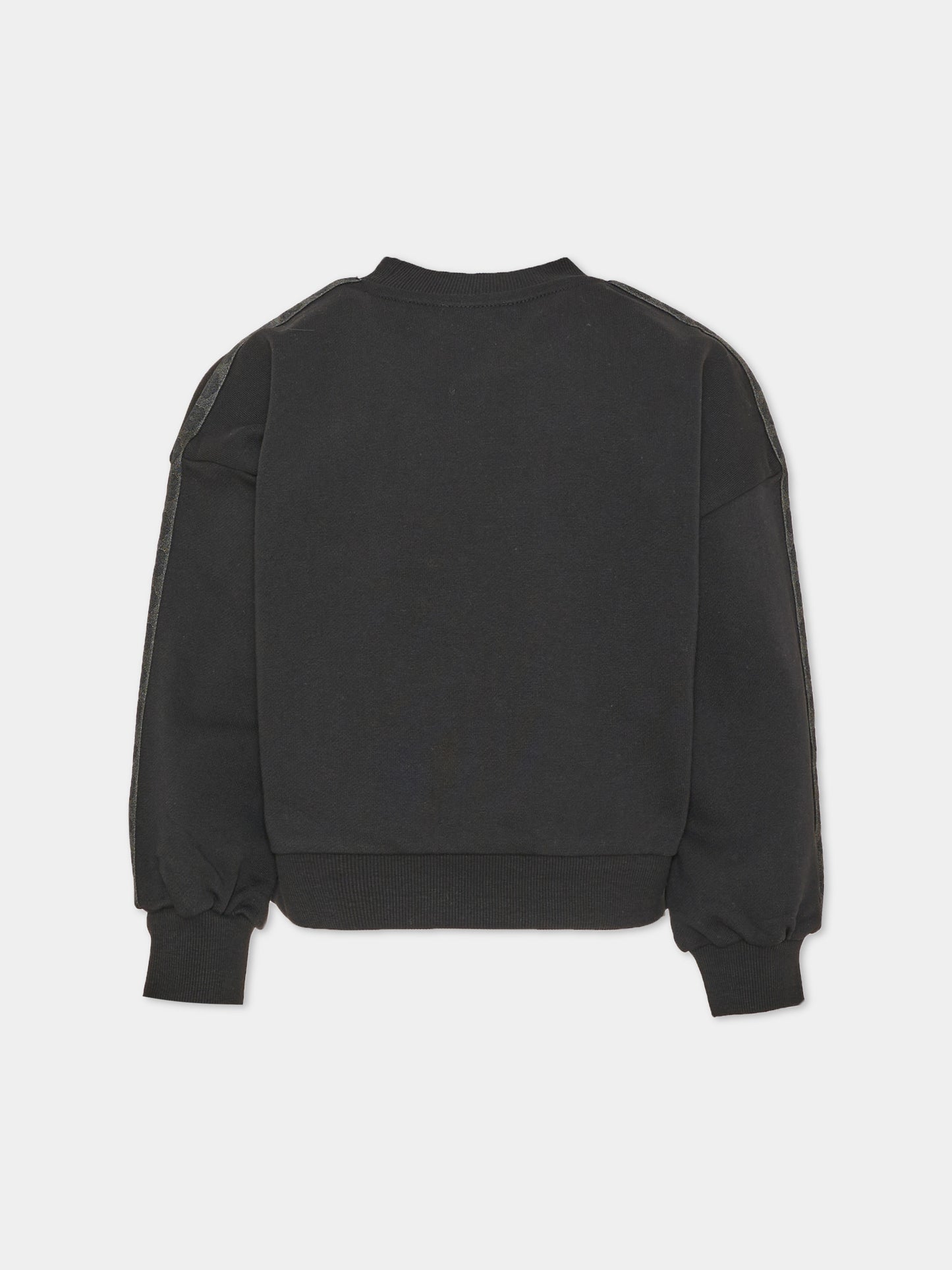 Felpa girocollo nera per bambina con stampa,Kenzo Kids,K62016 09B