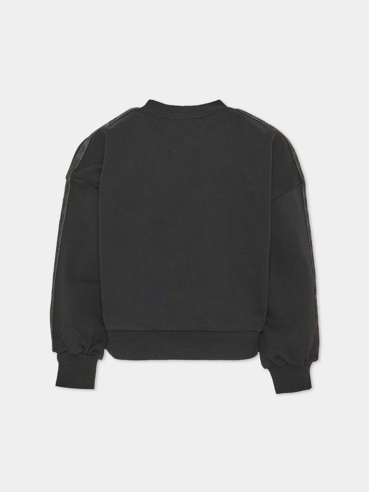 Felpa girocollo nera per bambina con stampa,Kenzo Kids,K62016 09B